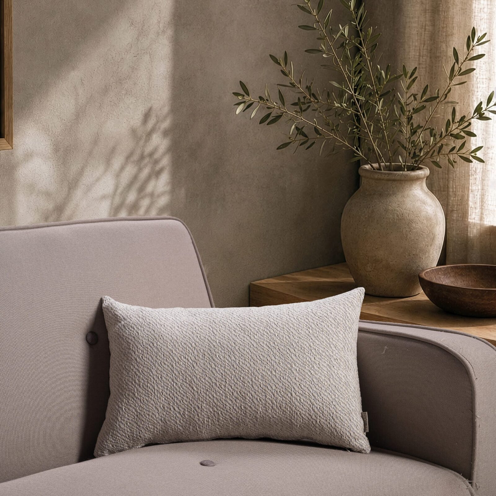 Μαξιλαροθήκη  Dayton 07 Pearl Grey - 65x65cm δαπέδου με γέμιση