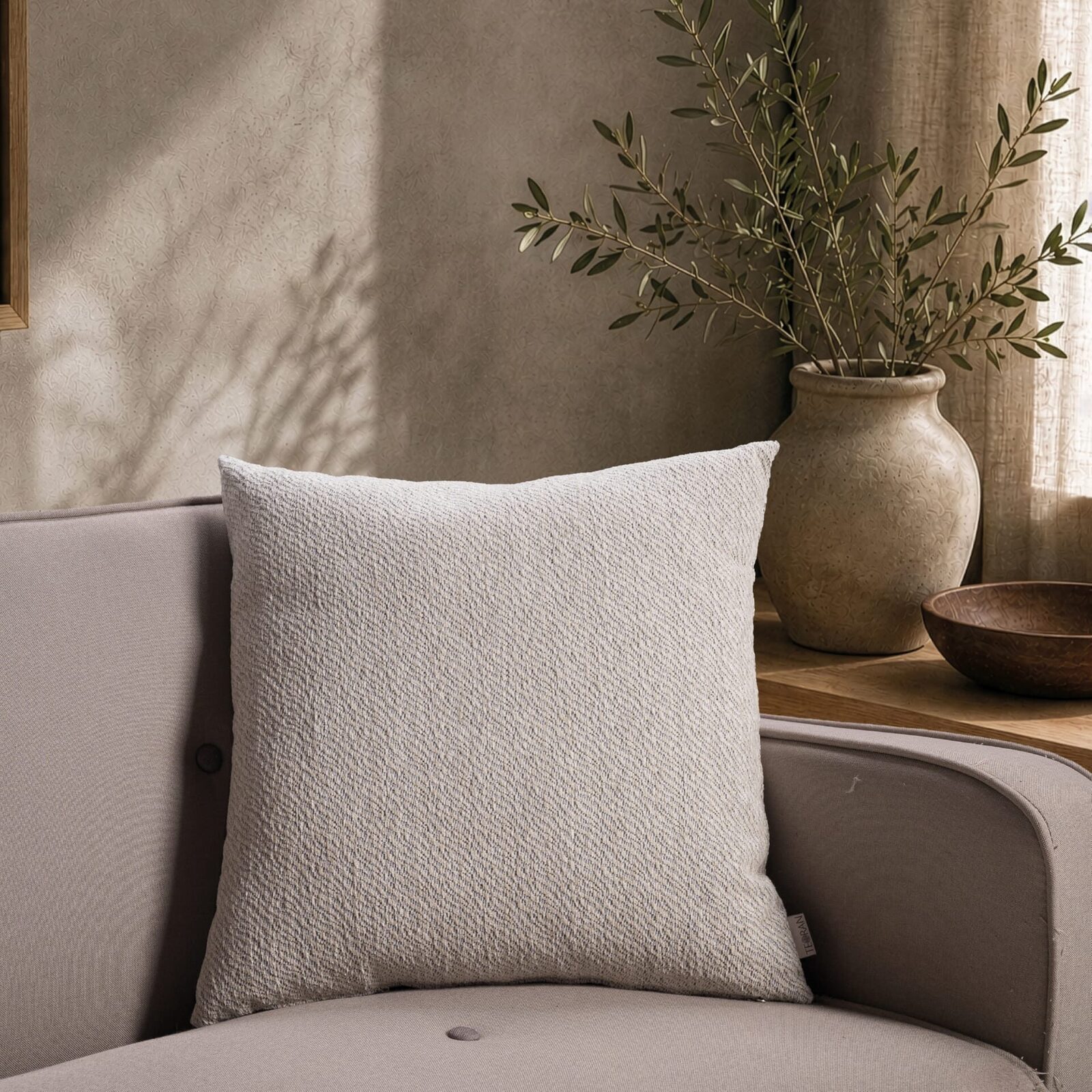 Μαξιλαροθήκη  Dayton 07 Pearl Grey - 65x65cm δαπέδου με γέμιση