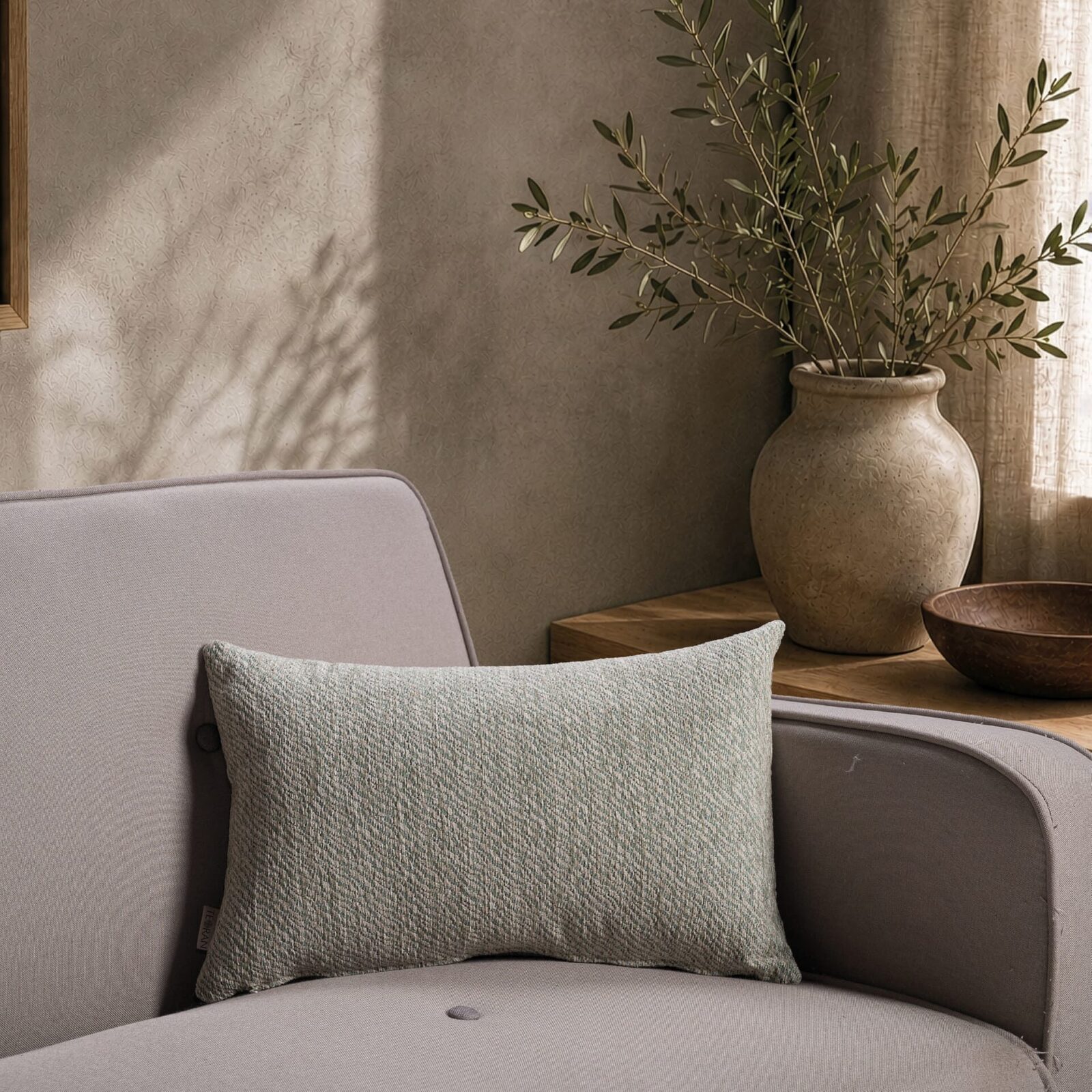 Μαξιλαροθήκη  Dayton 16 Green Taupe - 65x65cm δαπέδου με γέμιση