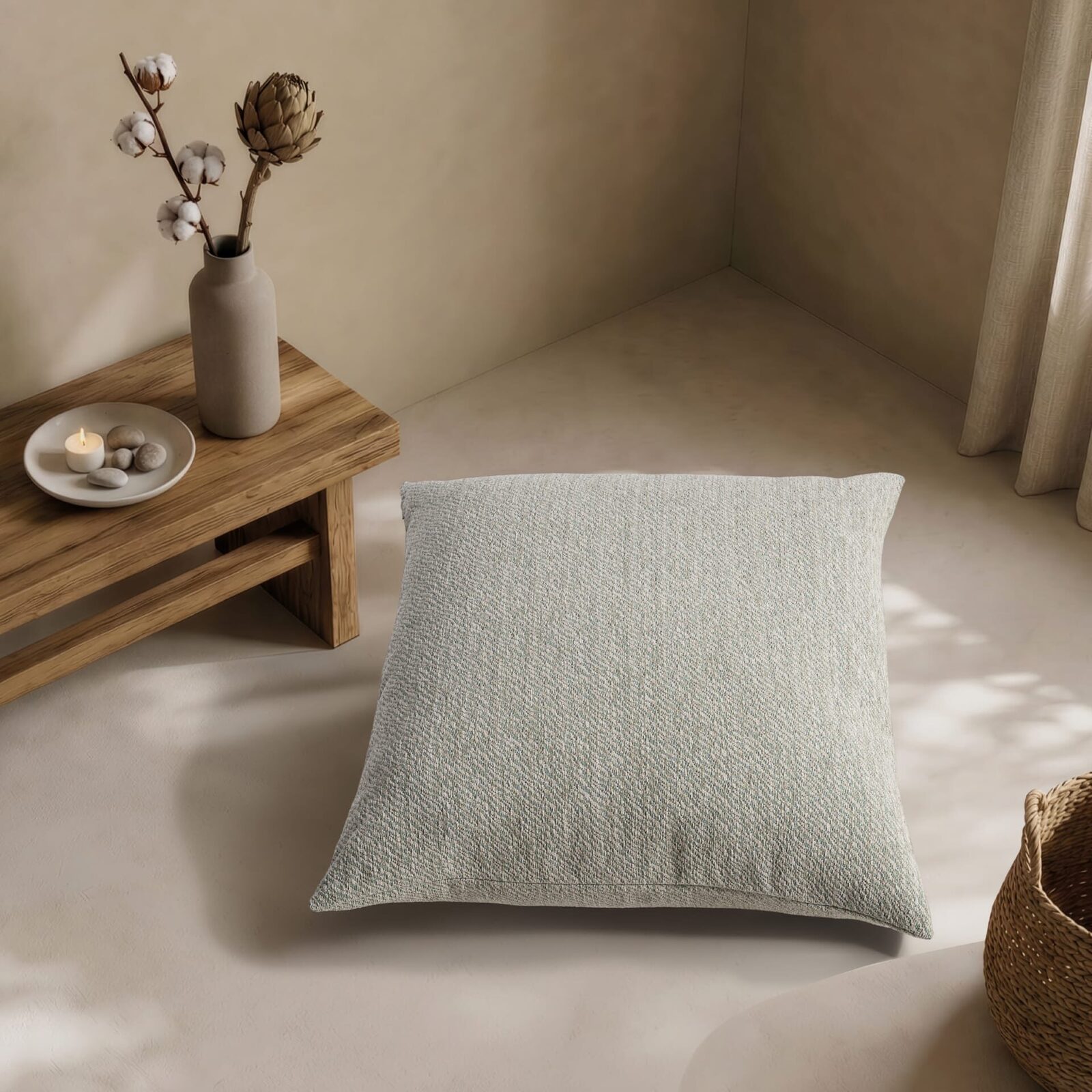 Μαξιλαροθήκη  Dayton 16 Green Taupe - 65x65cm δαπέδου με γέμιση