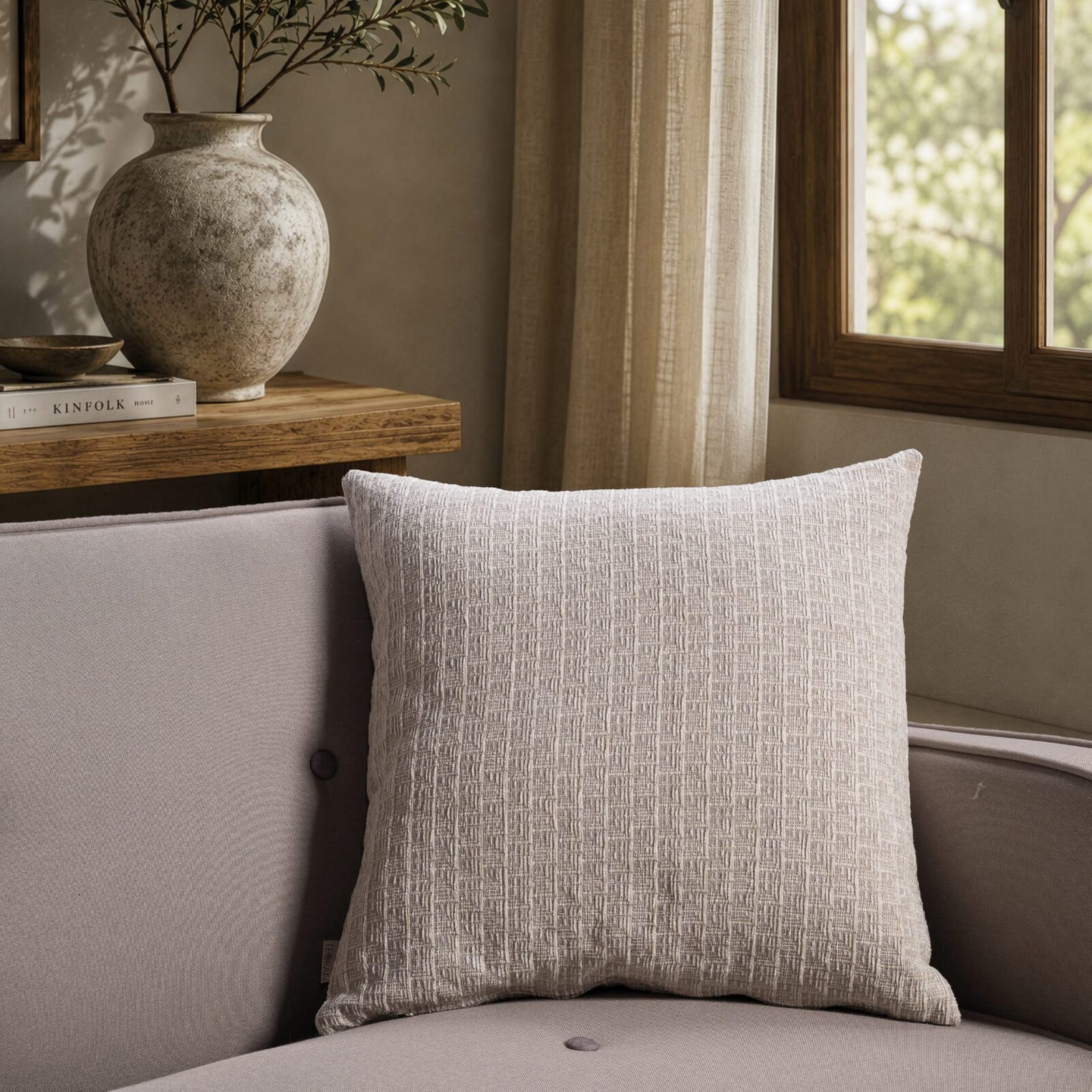 Μαξιλαροθήκη  Joliet 01 Ivory Pearl - 65x65cm δαπέδου με γέμιση