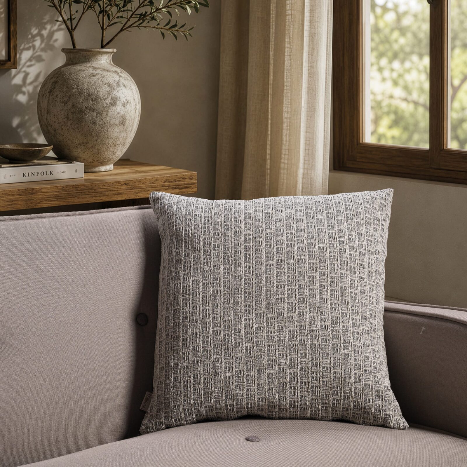 Μαξιλαροθήκη  Joliet 11 Silver Grey - 65x65cm δαπέδου με γέμιση
