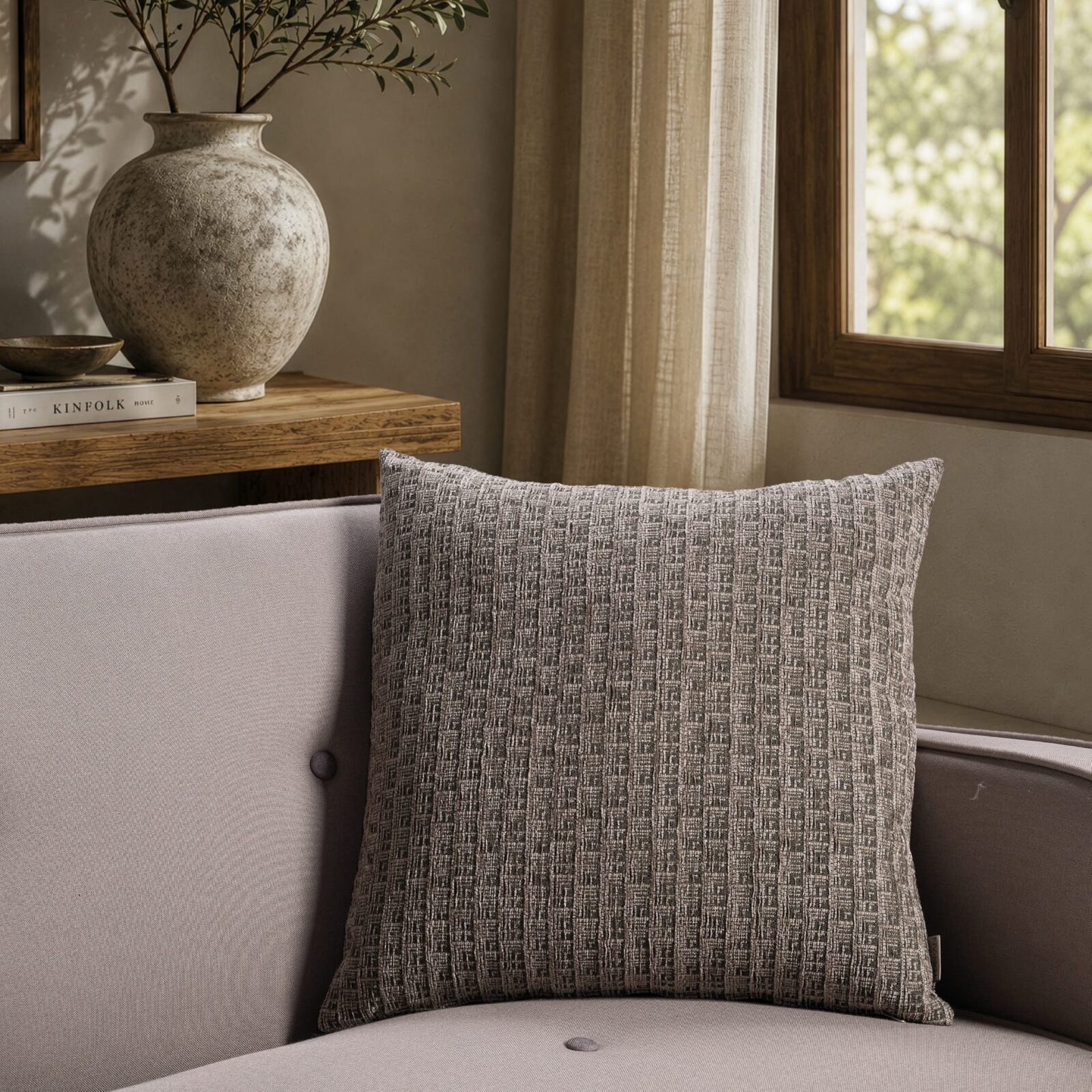 Μαξιλαροθήκη Joliet 15 Taupe Olive - 30x50cm με γέμιση