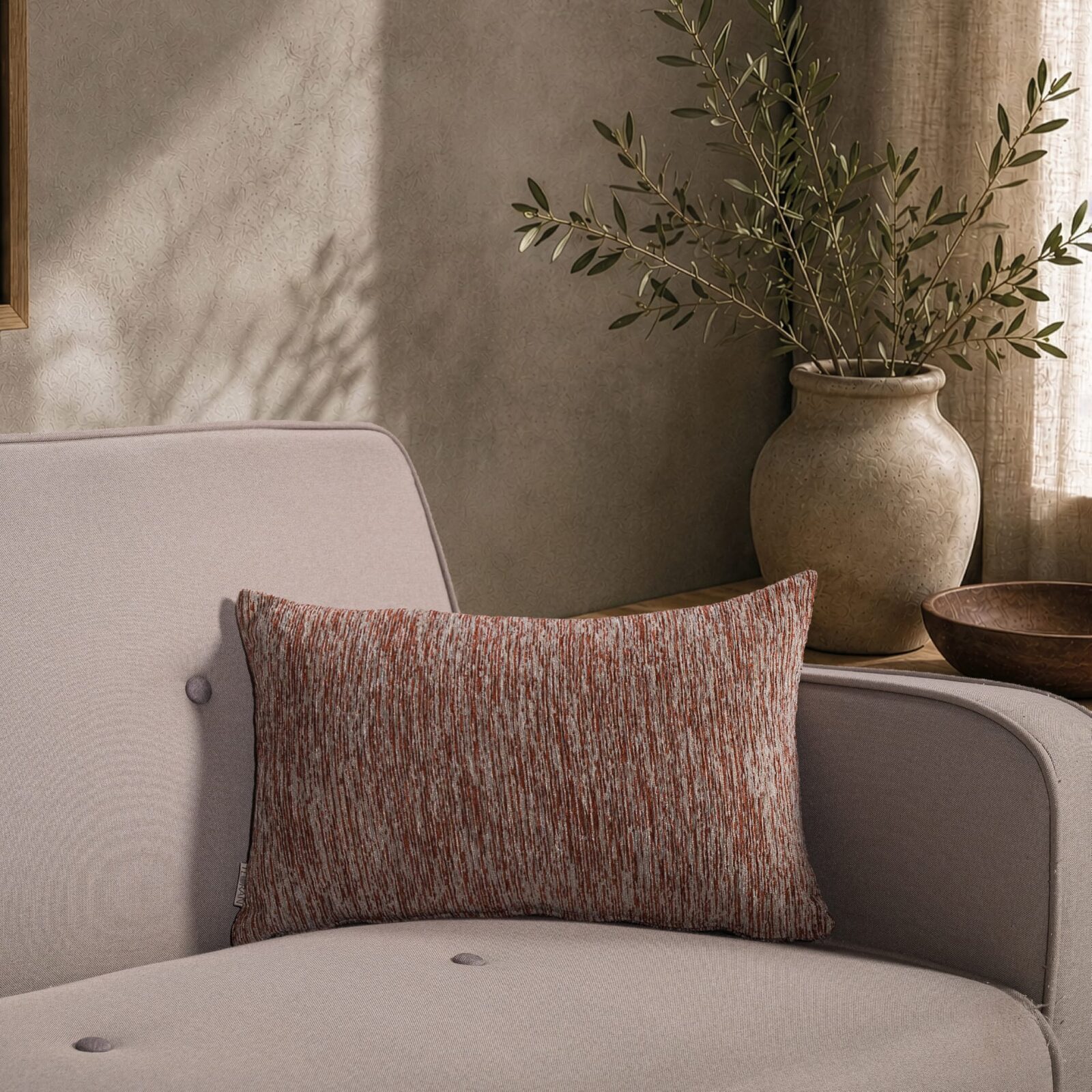 Μαξιλαροθήκη Kent 05 Terracotta - 30x50cm με γέμιση