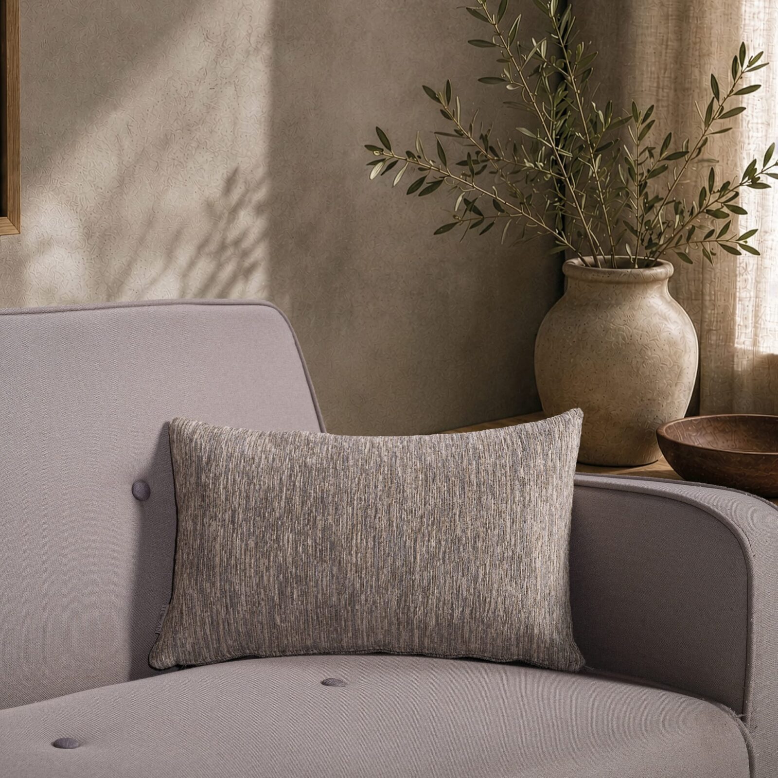 Μαξιλαροθήκη Kent 07 Taupe - 30x50cm με γέμιση