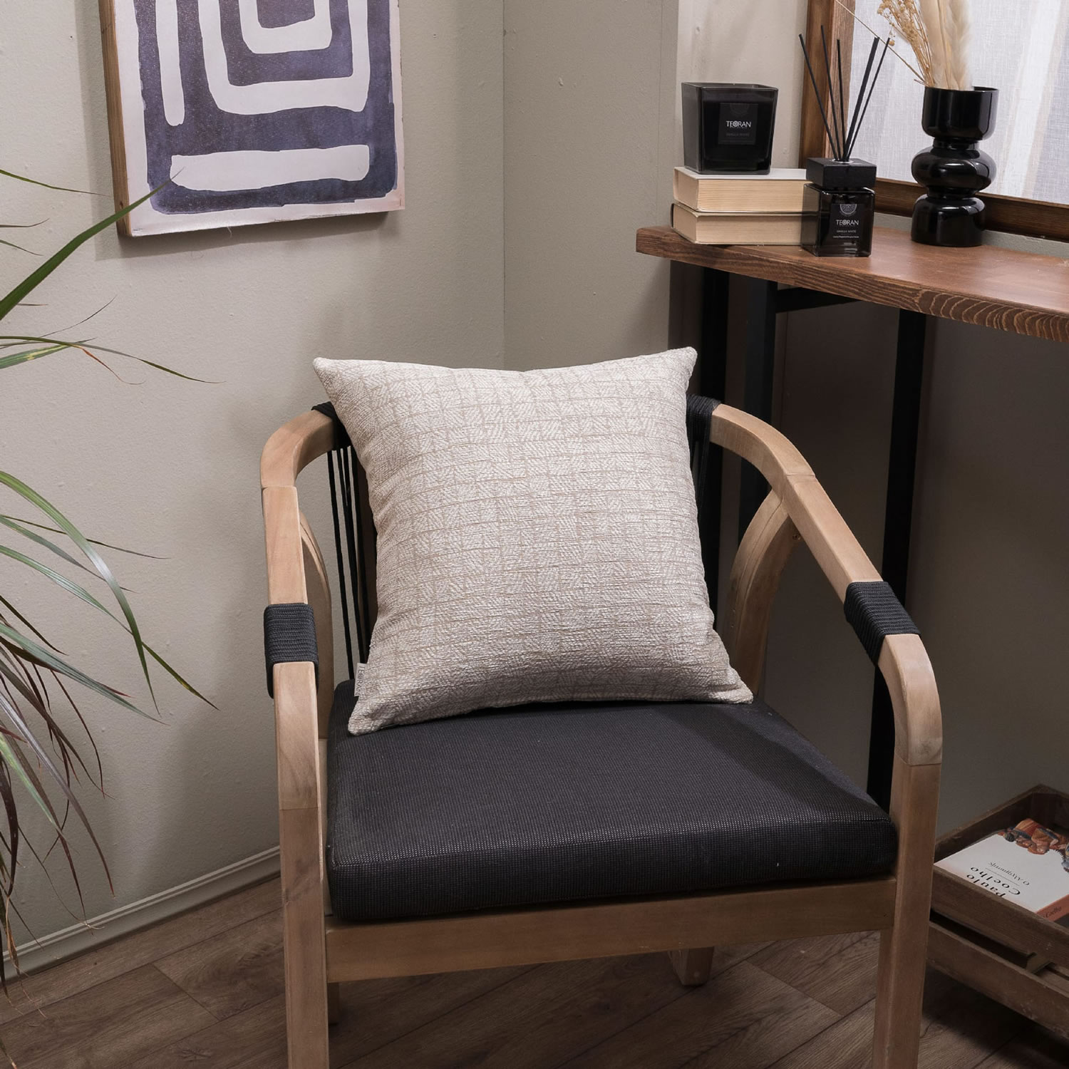 Μαξιλαροθήκη Lancaster 01 - 43x43cm με γέμιση