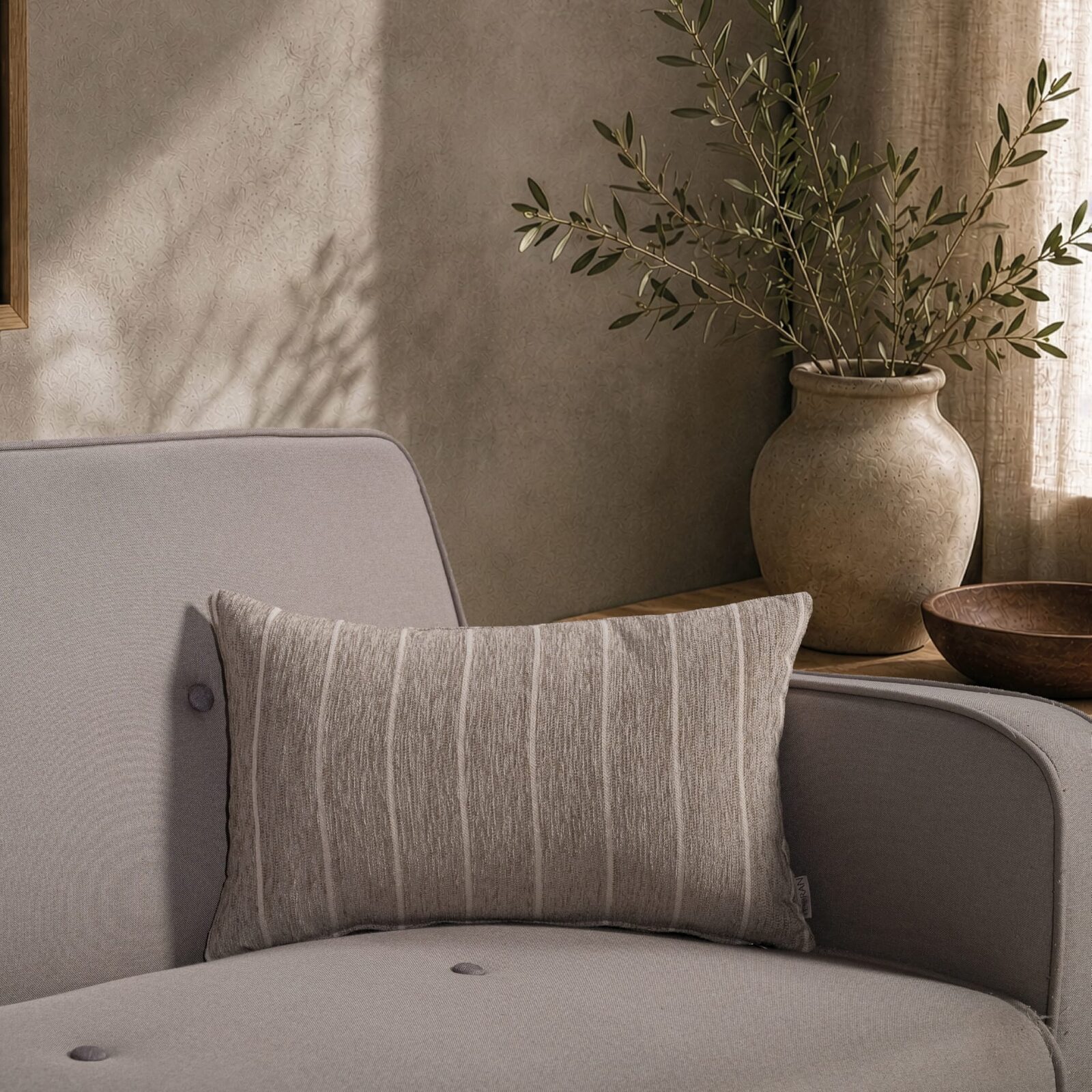 Μαξιλαροθήκη Macon 03 Light Brown - 30x50cm με γέμιση