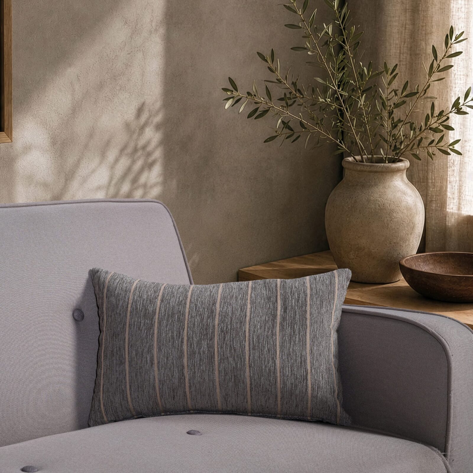 Μαξιλαροθήκη Macon 11 Charcoal Grey - 30x50cm με γέμιση