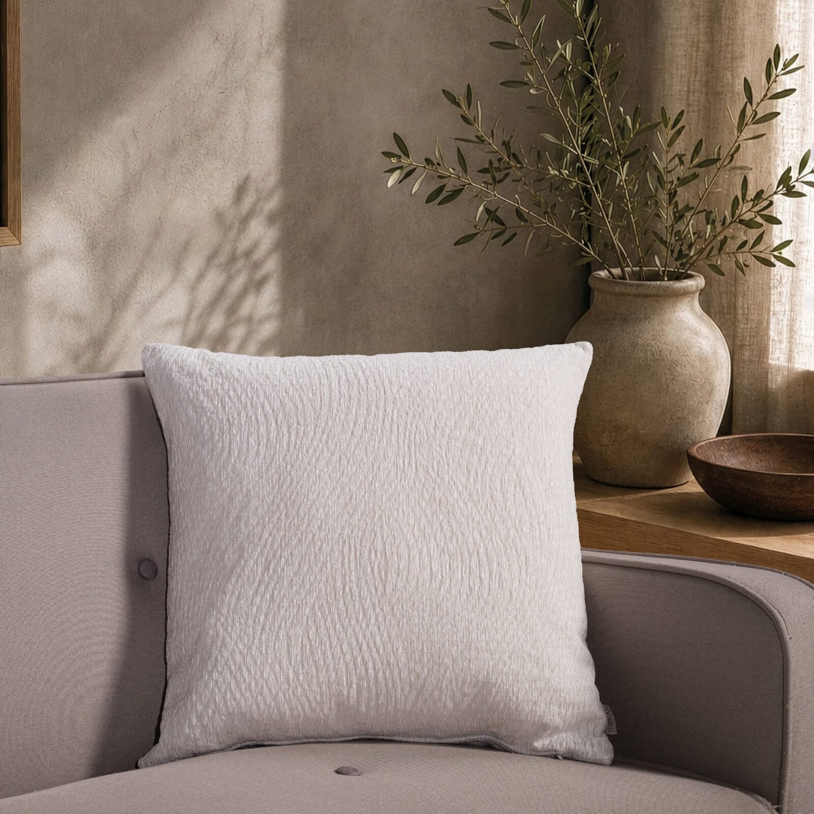 Μαξιλαροθήκη Norman 01 Off White - 30x50cm με γέμιση