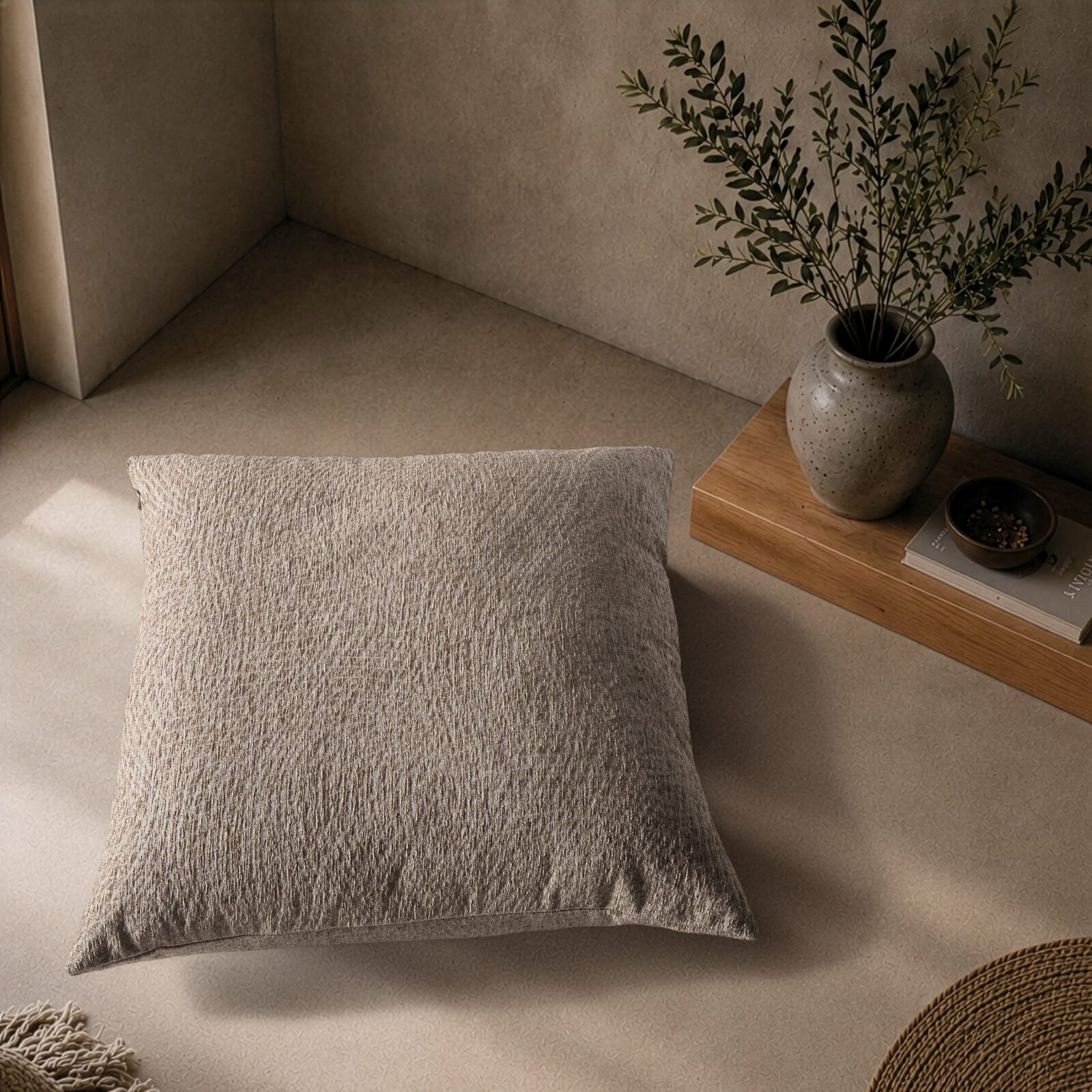 Μαξιλαροθήκη Norman 03 Light Brown - 30x50cm με γέμιση