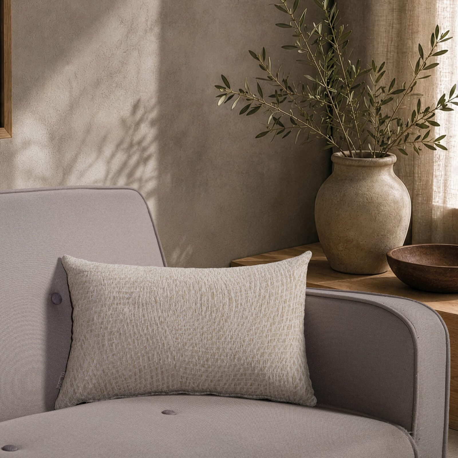 Μαξιλαροθήκη Norman 07 Taupe - 30x50cm με γέμιση