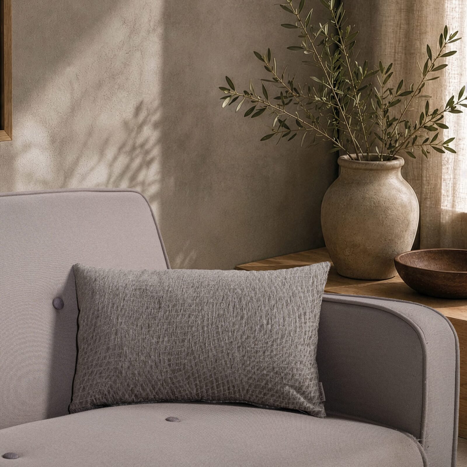 Μαξιλαροθήκη Norman 11 Grey - 30x50cm με γέμιση