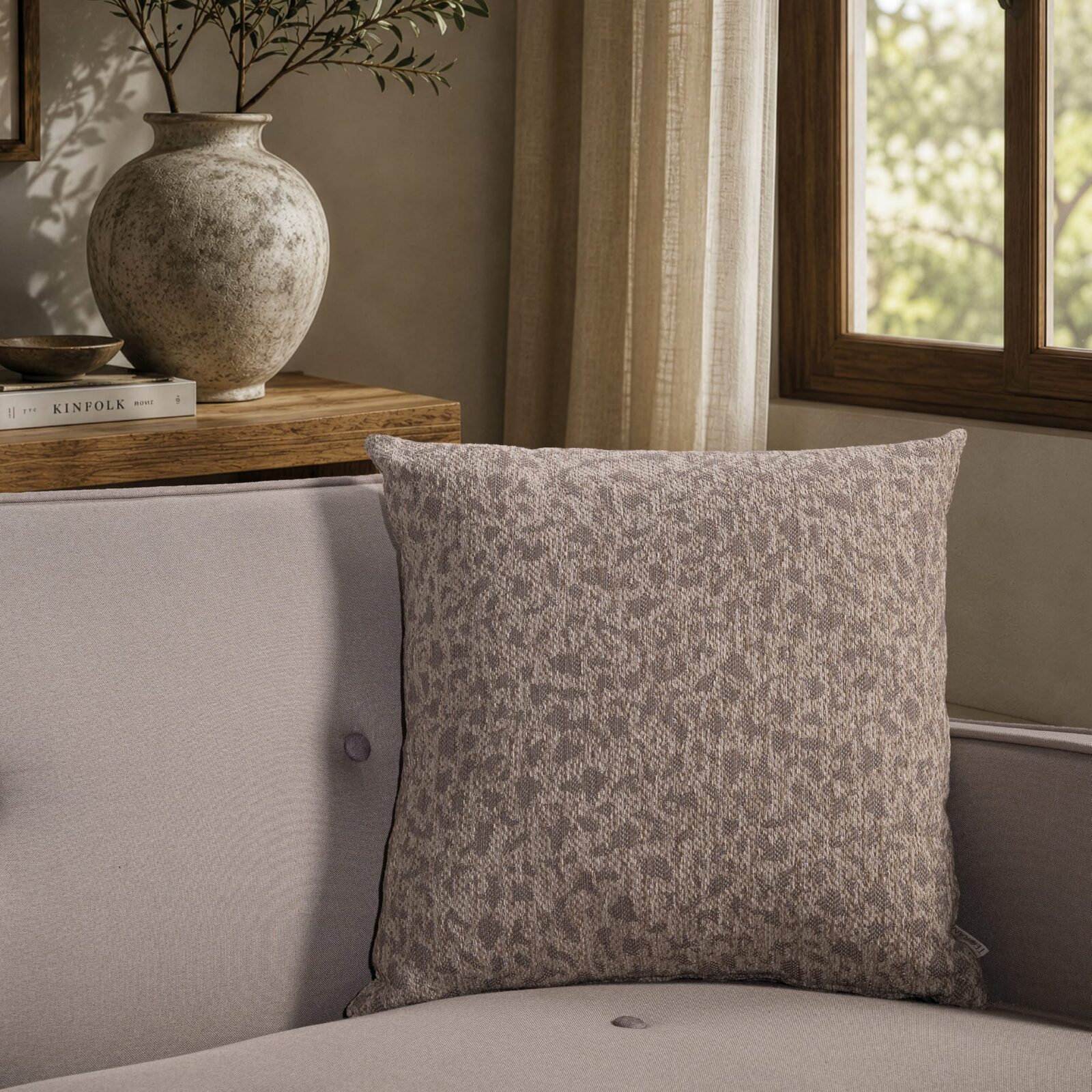 Μαξιλαροθήκη Pearland 03 Natural Taupe - 30x50cm με γέμιση
