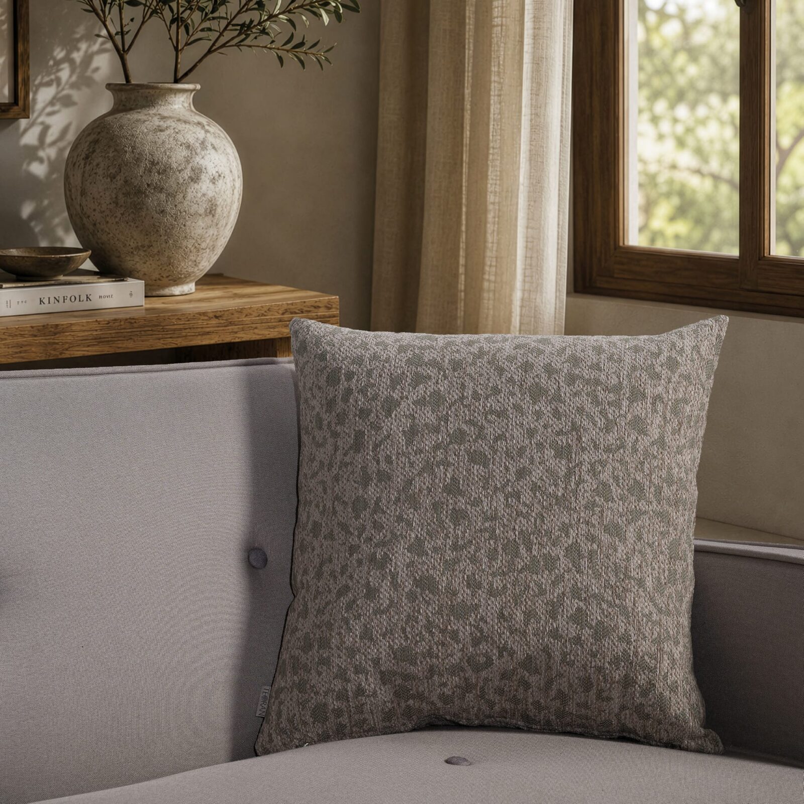 Μαξιλαροθήκη Pearland 15 Sage Taupe - 30x50cm με γέμιση