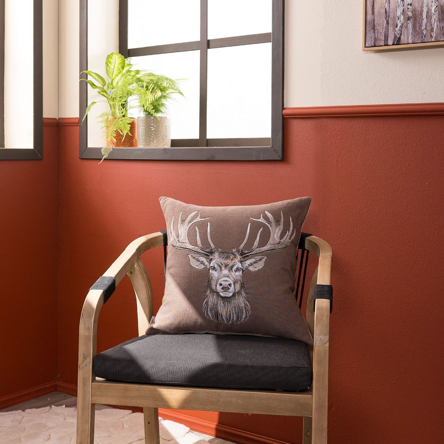 Μαξιλαροθήκη Reindeer 03 - 37 x 48 cm Με Γέμιση Teoran Home