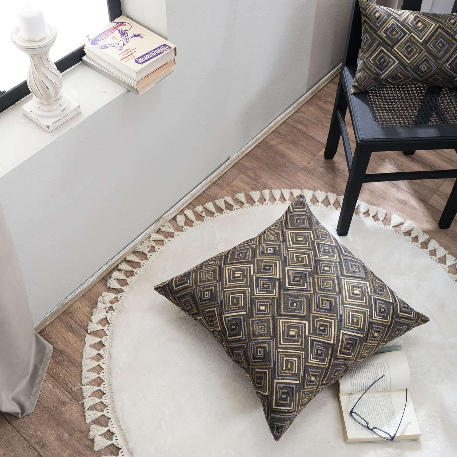 Μαξιλαροθήκη Santos 08 - 65x65cm δαπέδου με γέμιση