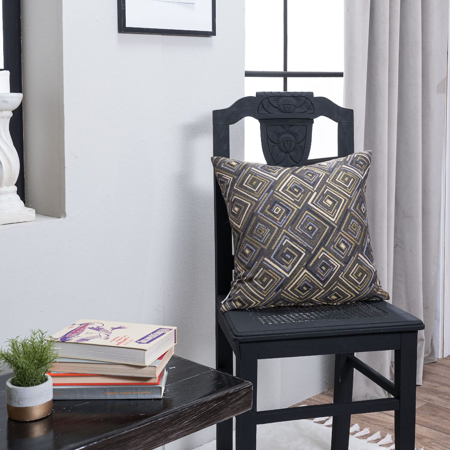 Μαξιλαροθήκη Santos 08 - 65x65cm δαπέδου με γέμιση