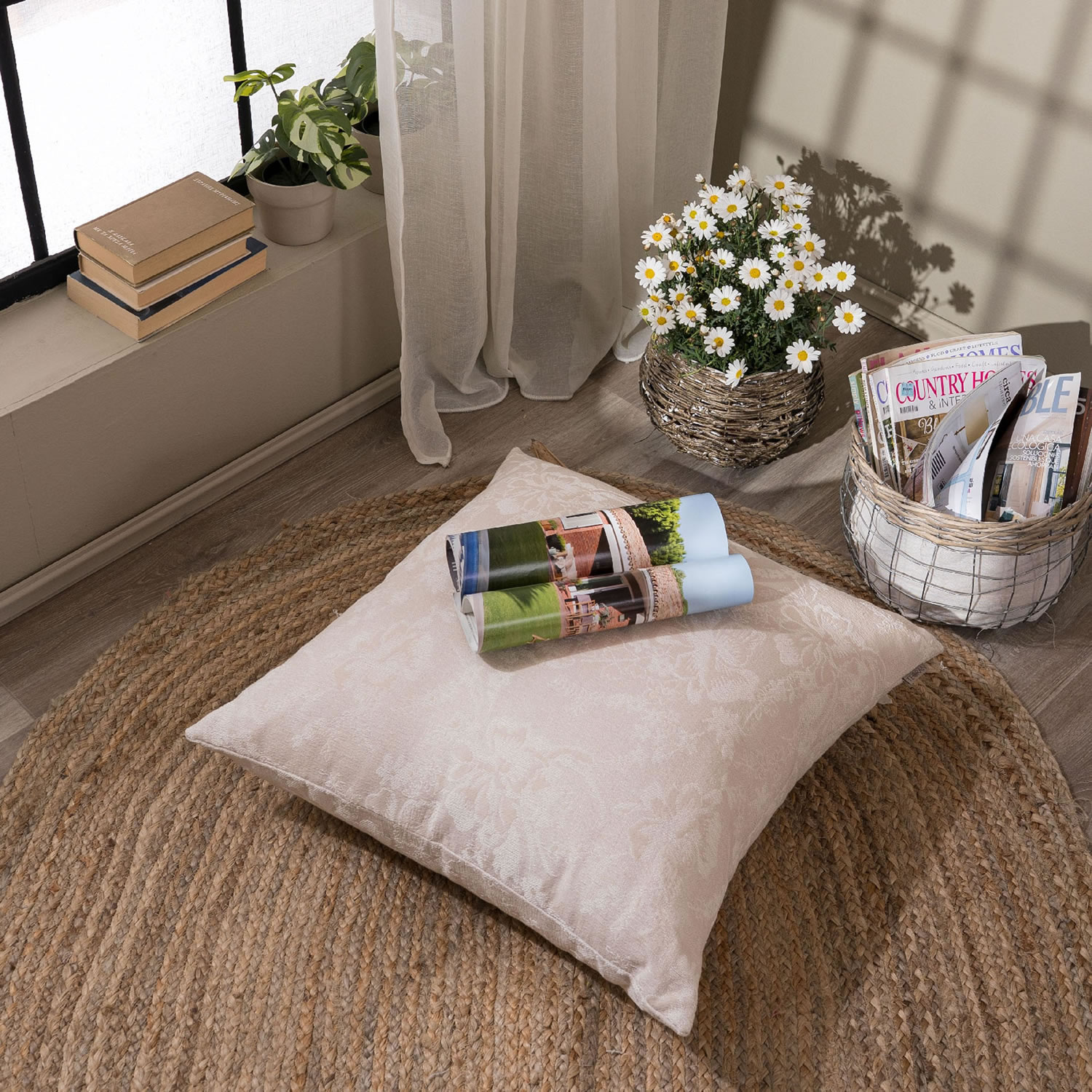 Μαξιλαροθήκη Varese 01 - 65x65cm δαπέδου με γέμιση