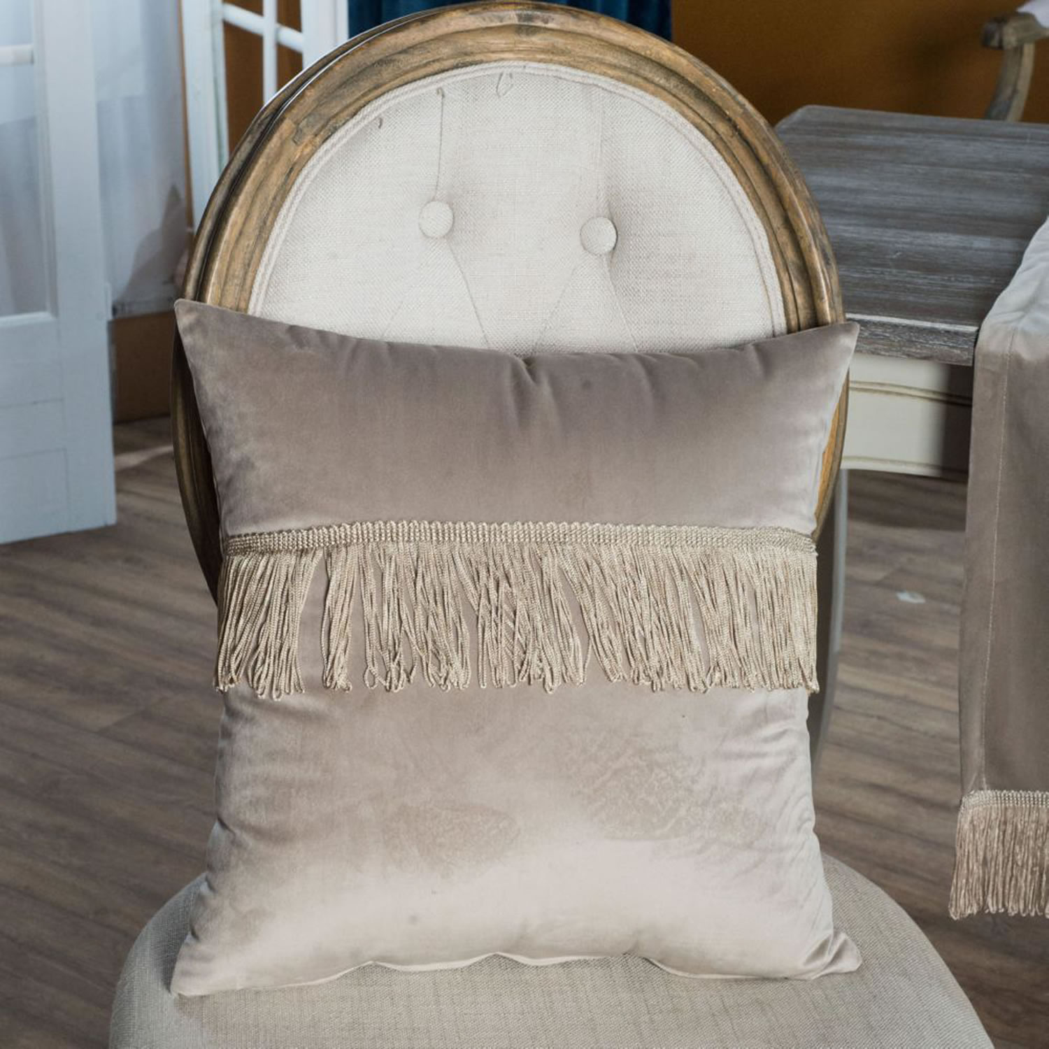 Μαξιλαροθήκη Velvet 07 Με Κρόσι - 45x45cm