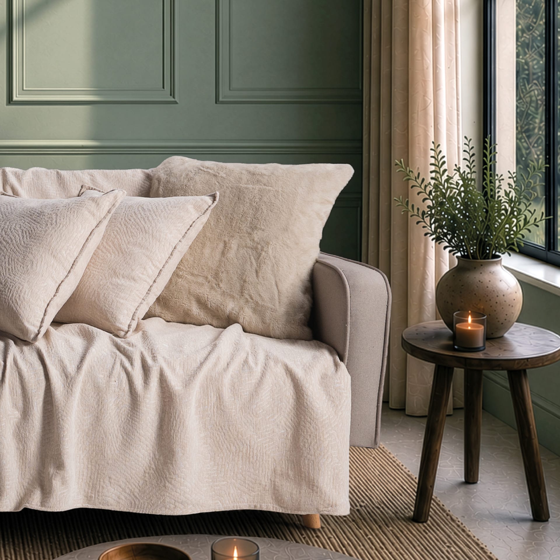 Ριχτάρι  Bolton 02 Beige - Τριθέσιο 180x300cm
