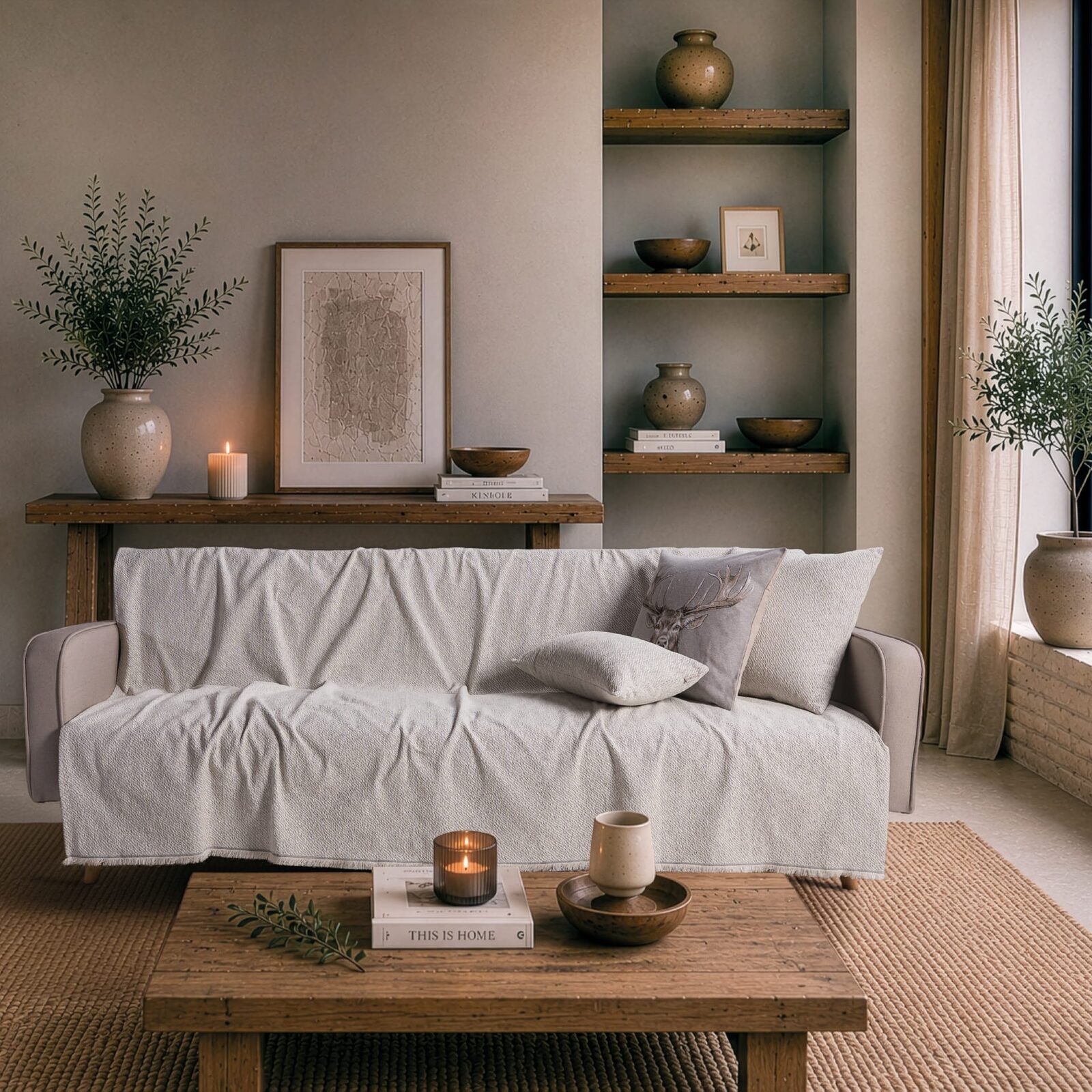 Ριχτάρι Dayton 07 Pearl Grey - Τετραθέσιο 180x350cm