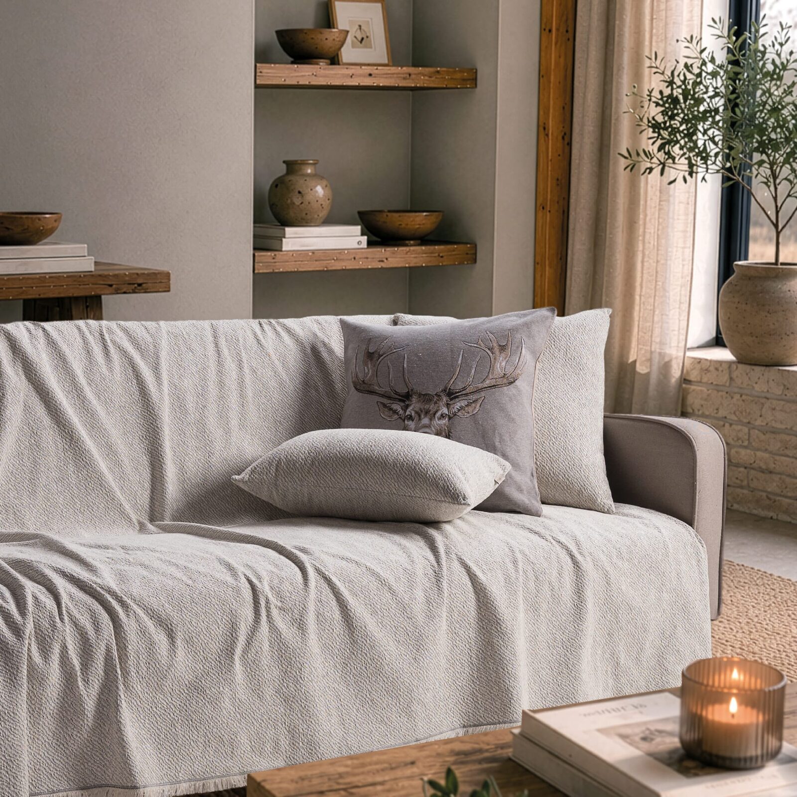Ριχτάρι Dayton 07 Pearl Grey - Τετραθέσιο 180x350cm