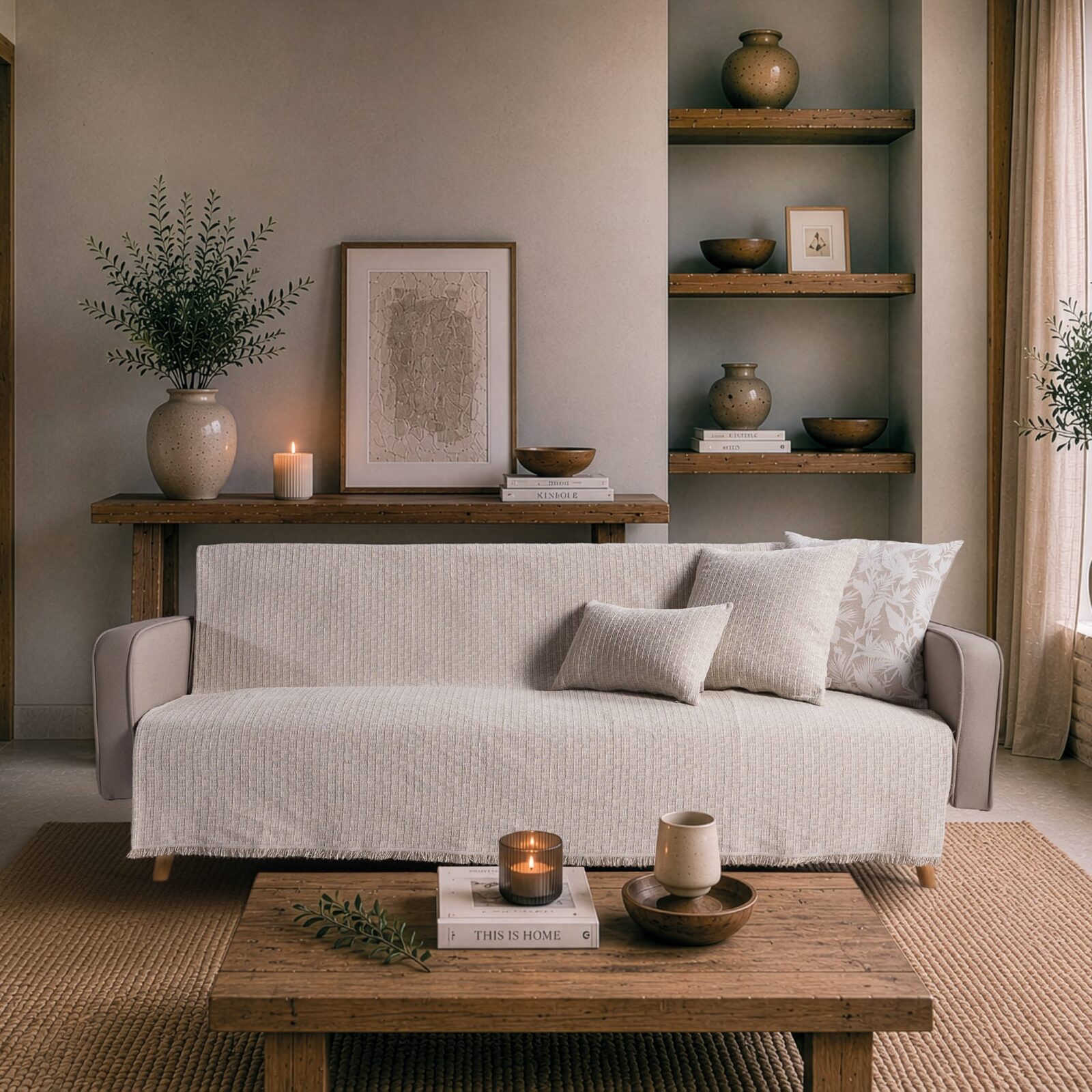 Ριχτάρι Joliet 01 Ivory Pearl - Τετραθέσιο 180x350cm