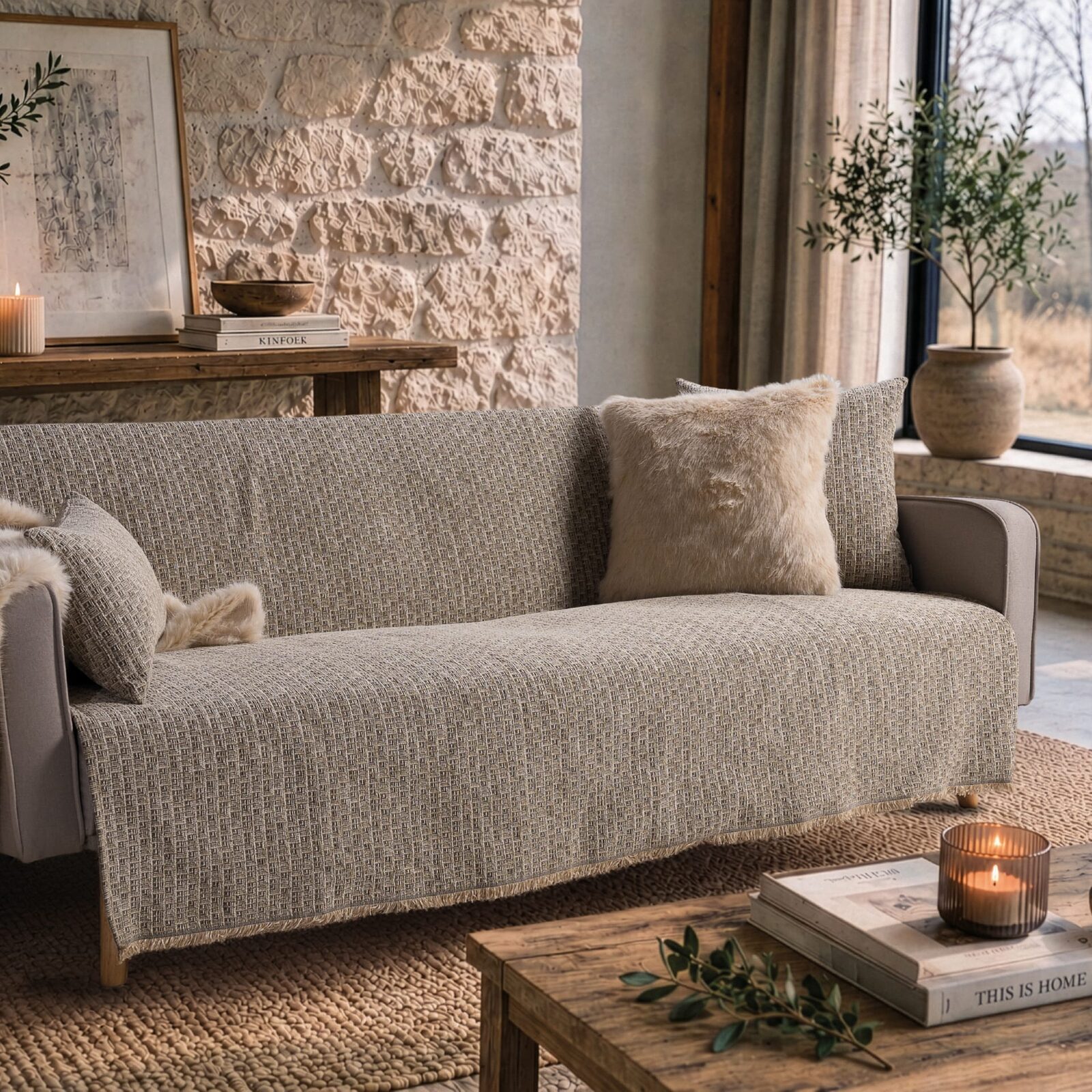 Ριχτάρι  Joliet 08 khaki - Τετραθέσιο 180x350cm
