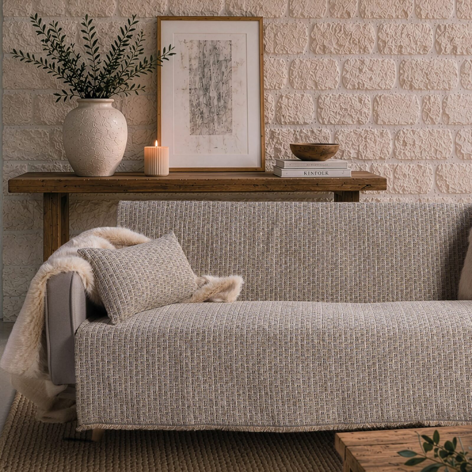 Ριχτάρι  Joliet 08 khaki - Τετραθέσιο 180x350cm