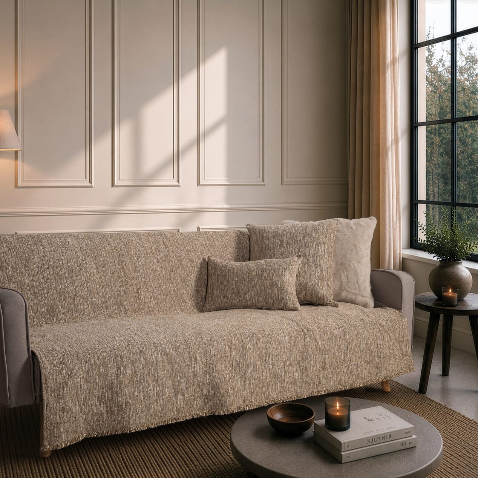 Ριχτάρι Kent 02 Warm Beige - Τετραθέσιο 180x350cm