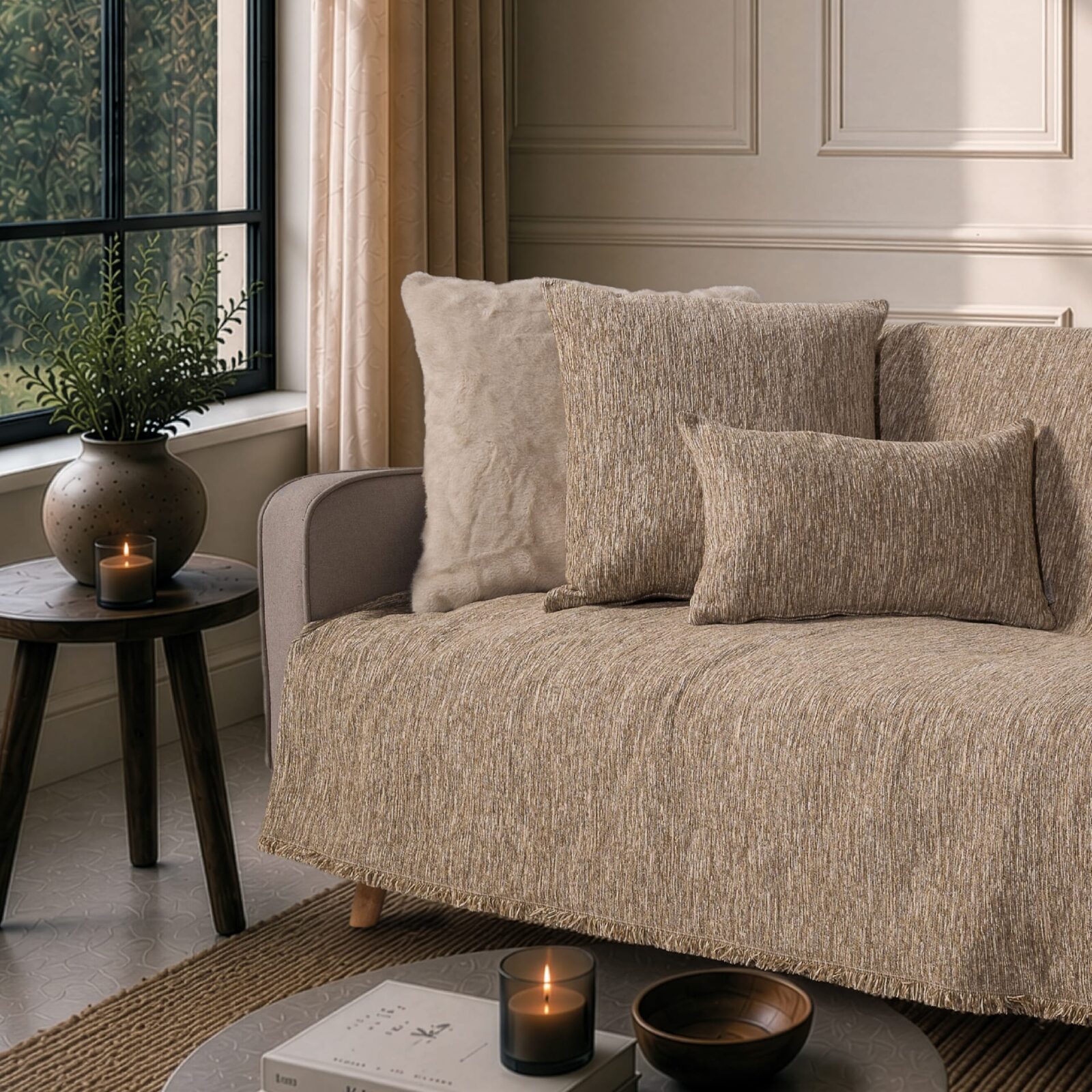 Ριχτάρι Kent 02 Warm Beige - Τετραθέσιο 180x350cm