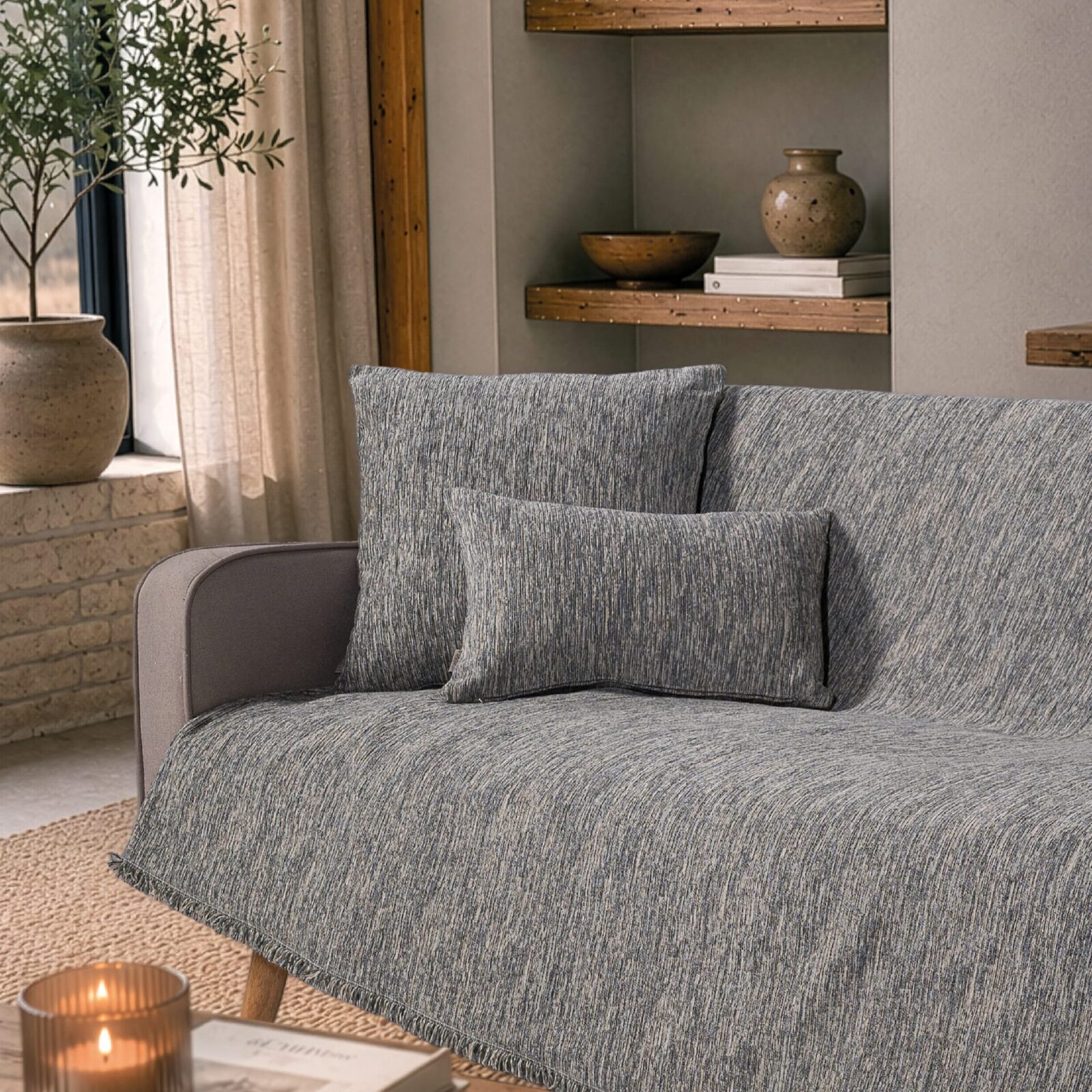 Ριχτάρι Kent 04 Blue Grey - Τετραθέσιο 180x350cm