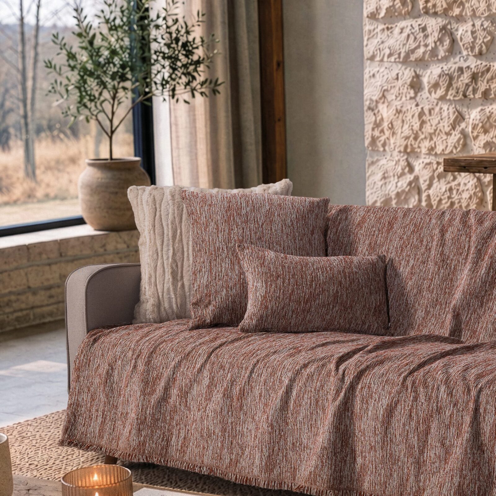 Ριχτάρι Kent 05 Terracotta - Τετραθέσιο 180x350cm