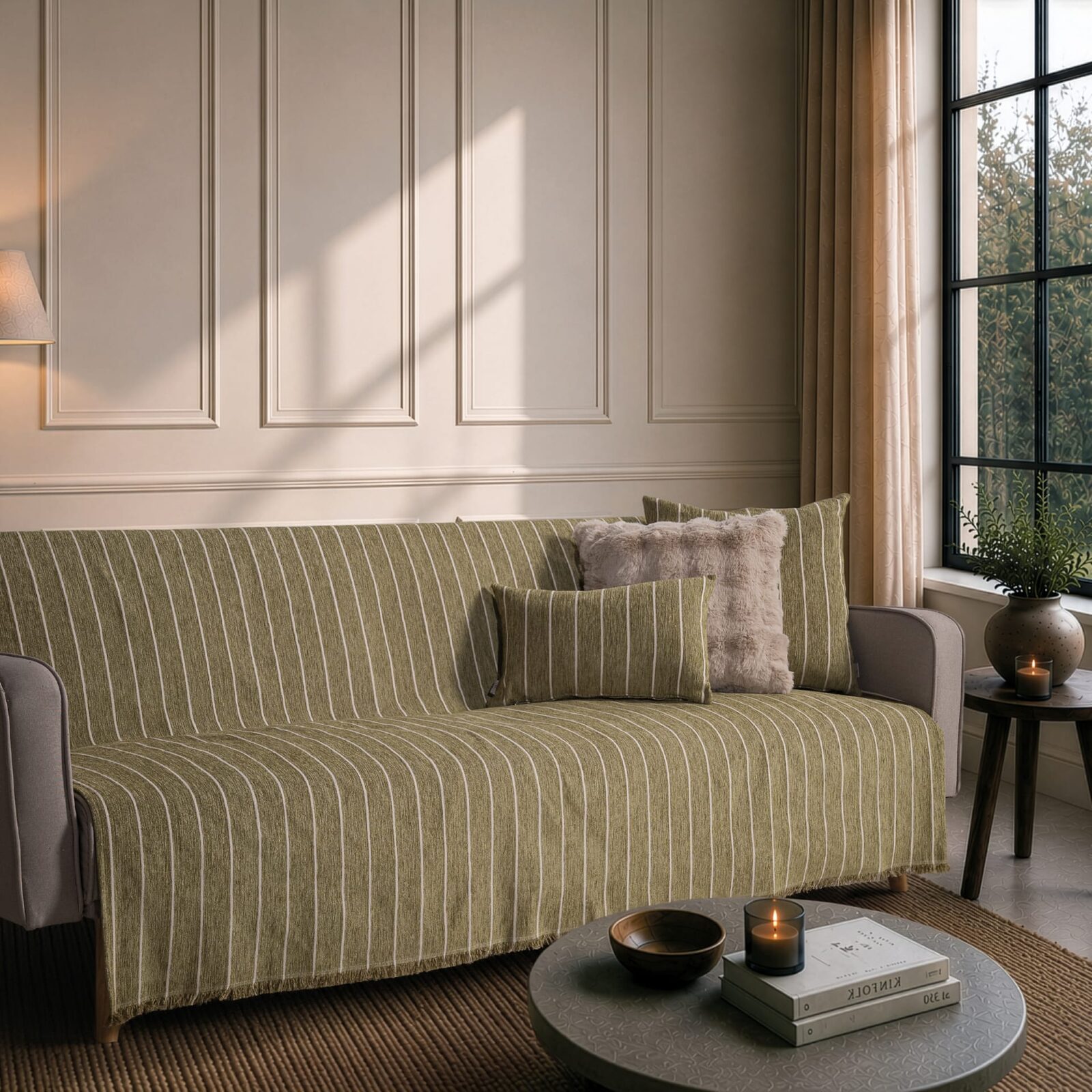 Ριχτάρι Macon 15 Sage Green - Τετραθέσιο 180x350cm