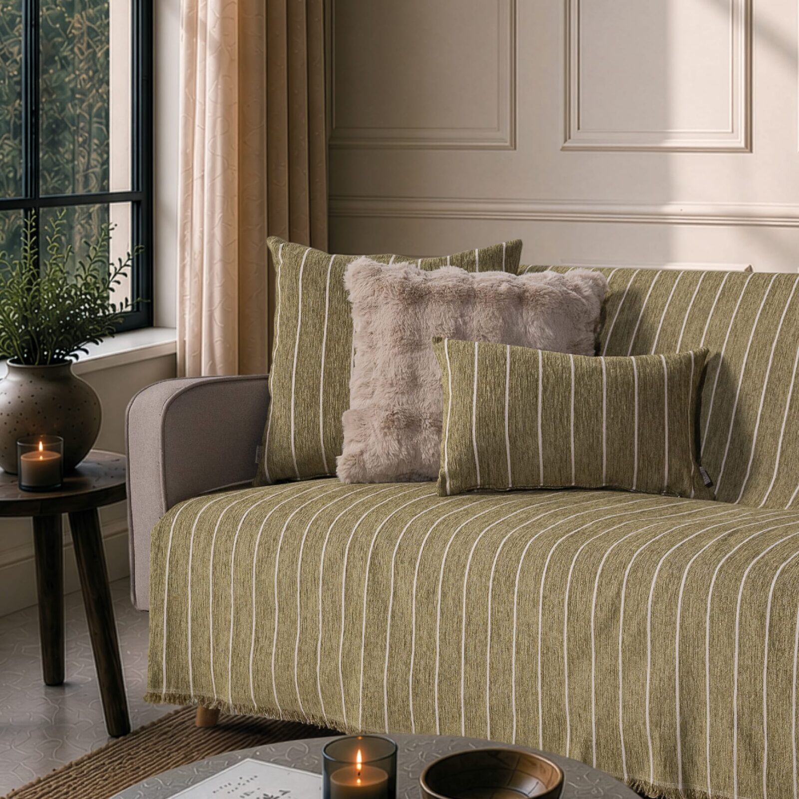 Ριχτάρι Macon 15 Sage Green - Τετραθέσιο 180x350cm