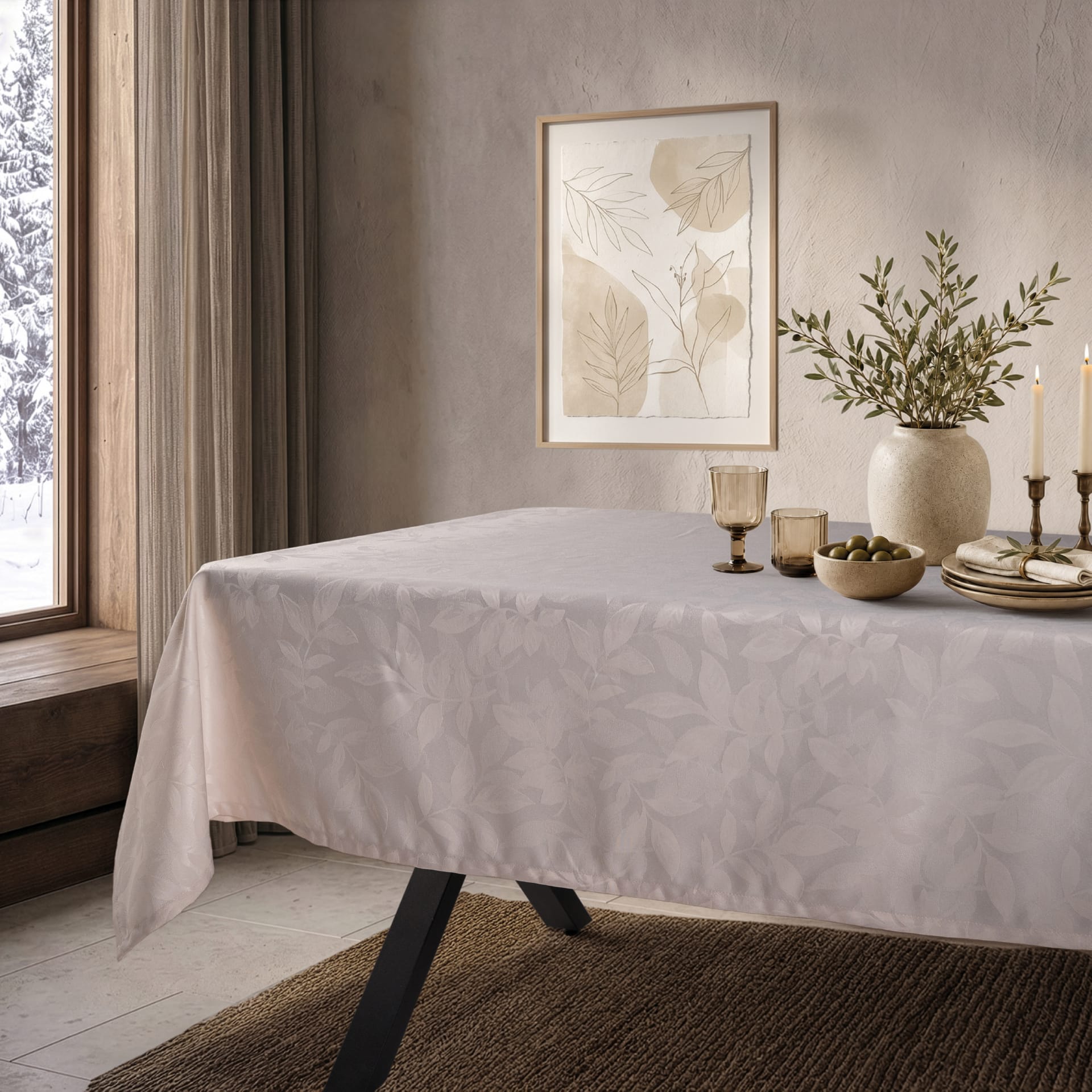 Τραπεζομάντηλο Menton - 160x320cm + 12 πετσέτες
