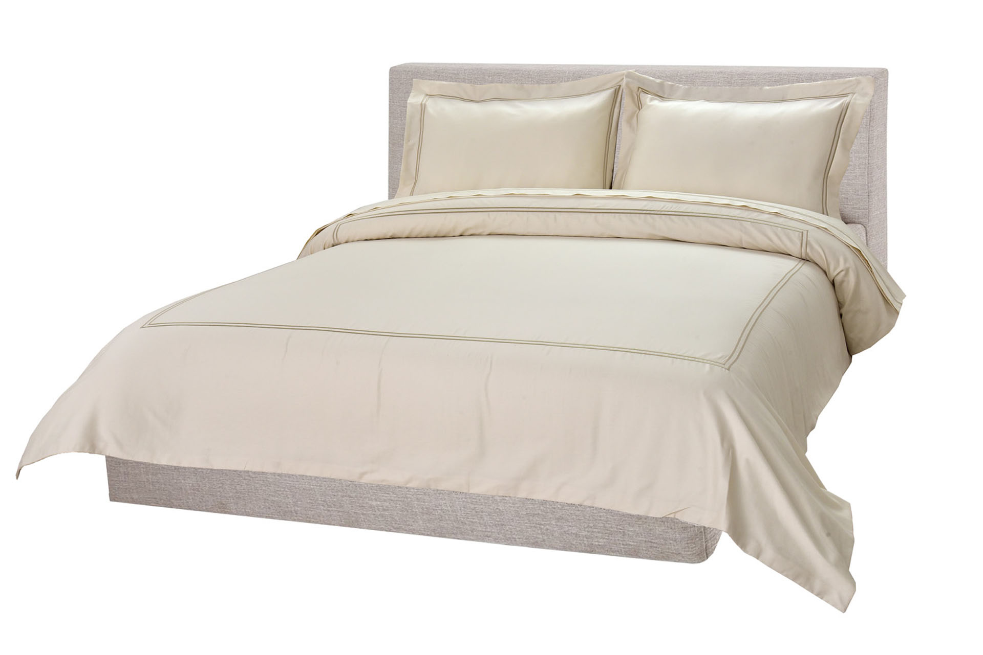 Σετ Παπλωματοθήκη Υπέρδιπλή 220x240 Satin Embroidered Classico 1-Ivory