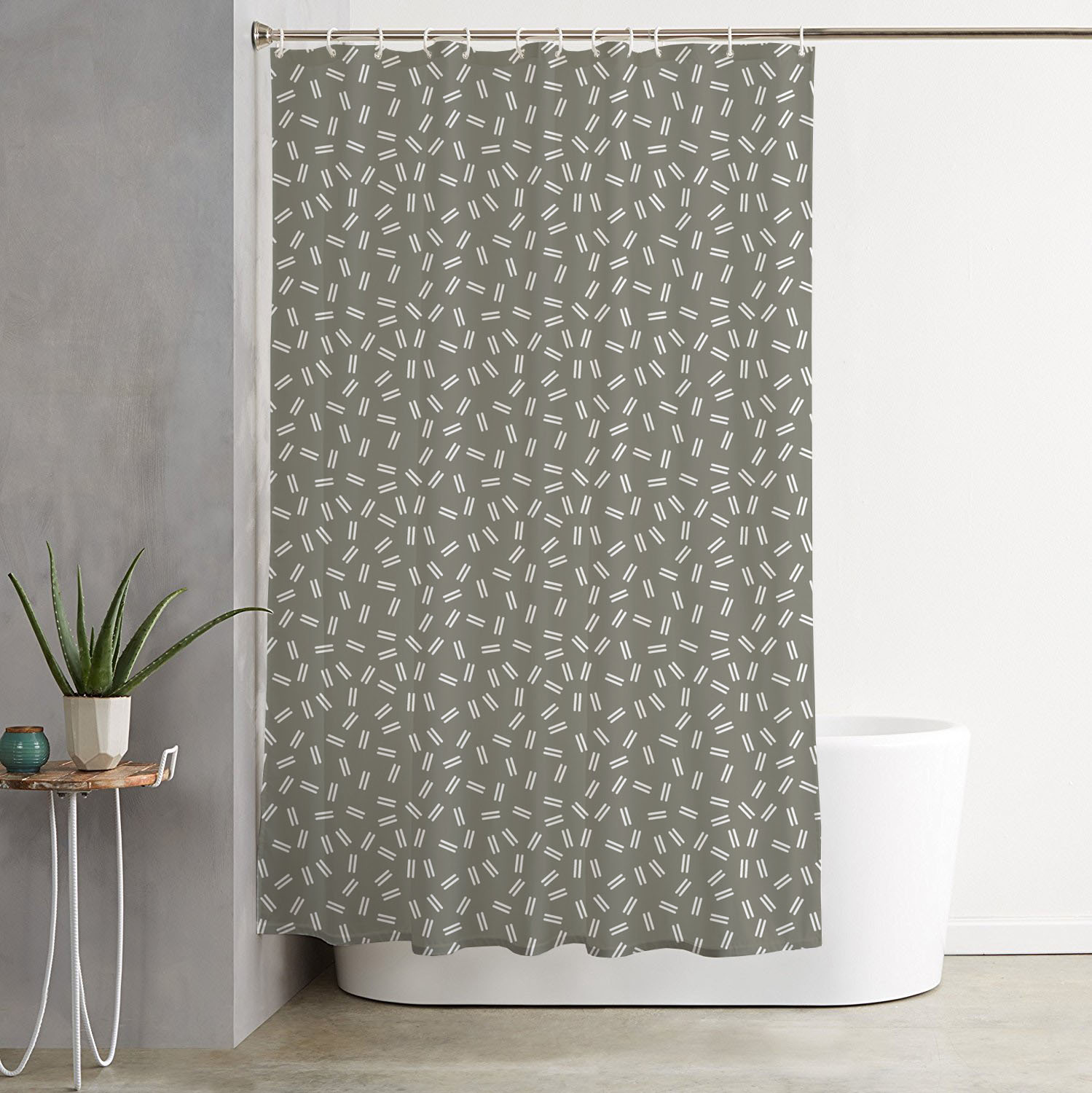 Κουρτίνα Μπάνιου 180x180 Κρουζ Γκρι Γκρι