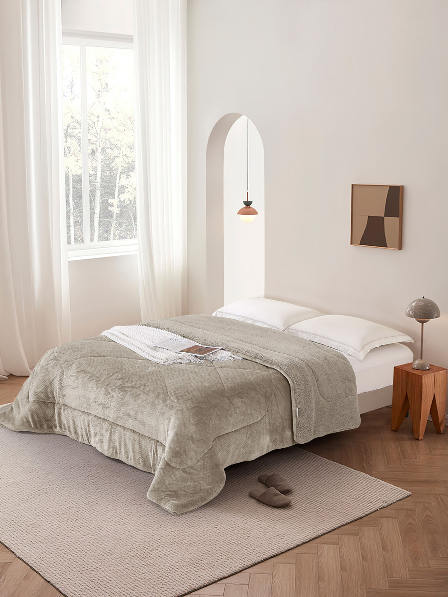 Κουβερτοπάπλωμα Υπέρδιπλο 220x240 Μοντάνα Λινό Λινό