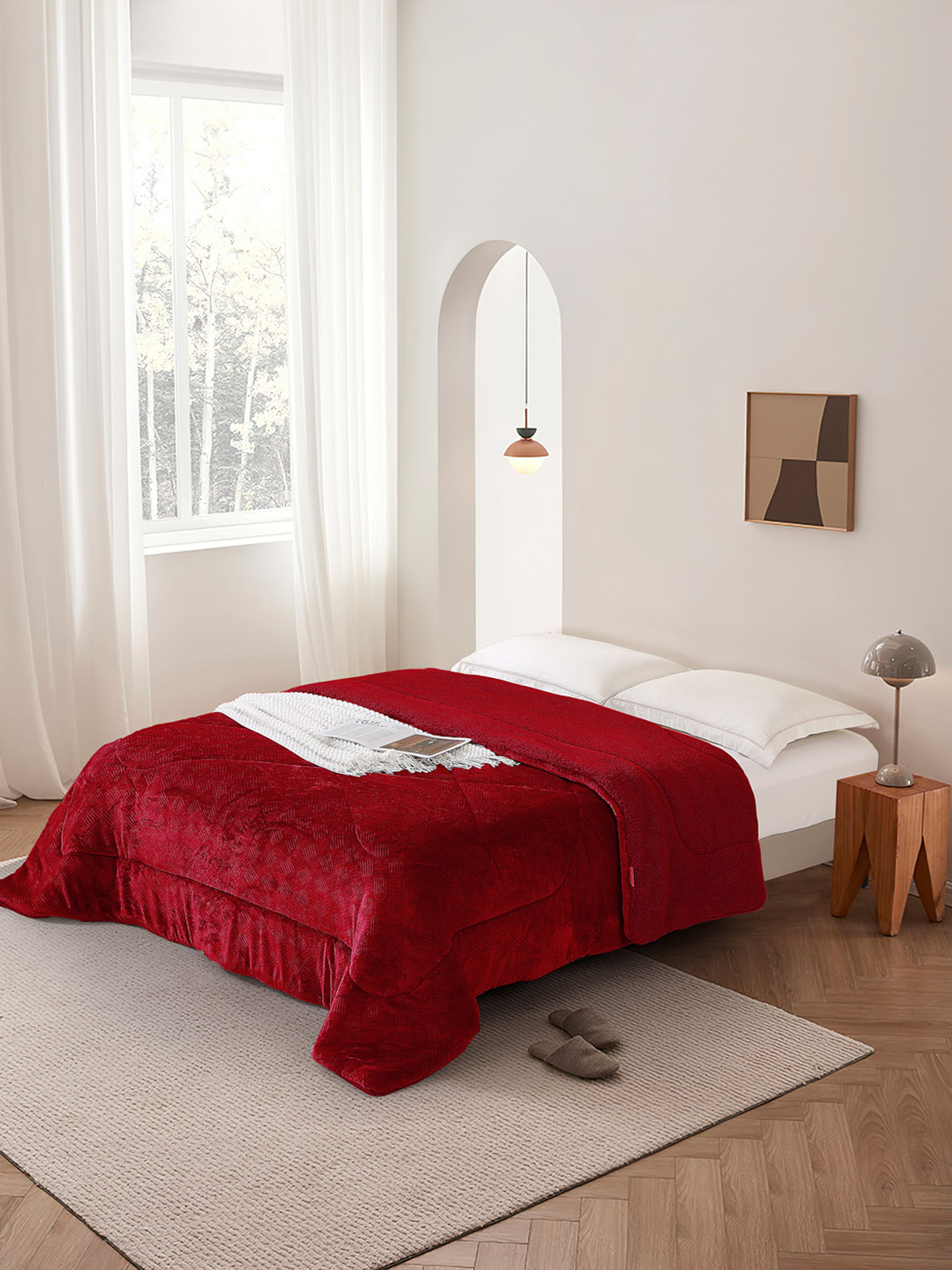 Κουβερτοπάπλωμα Υπέρδιπλο 220x240 Μοντάνα Μπορντώ Μπορντώ