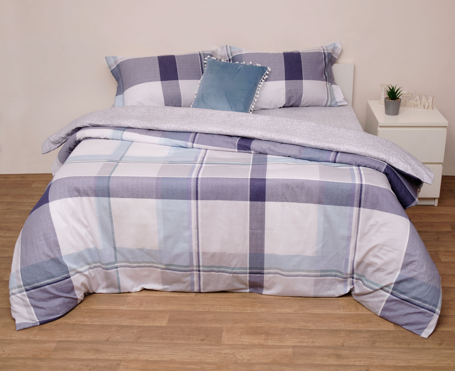 Σετ Πάπλωμα Υπέρδιπλο 220x240 Κούπερ  Μπλε