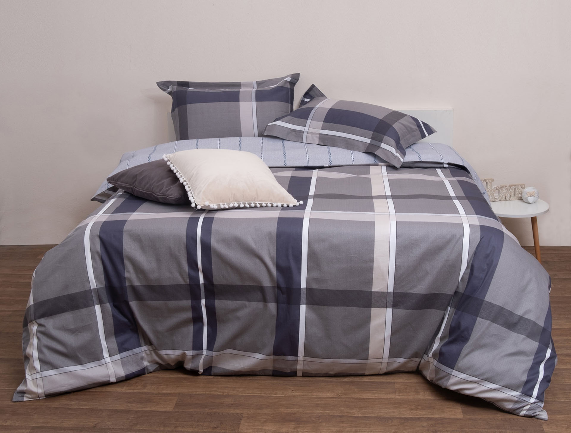 Σετ Παπλωματοθήκη Υπέρδιπλή 220x240 Νιούτον Γκρι  Γκρι