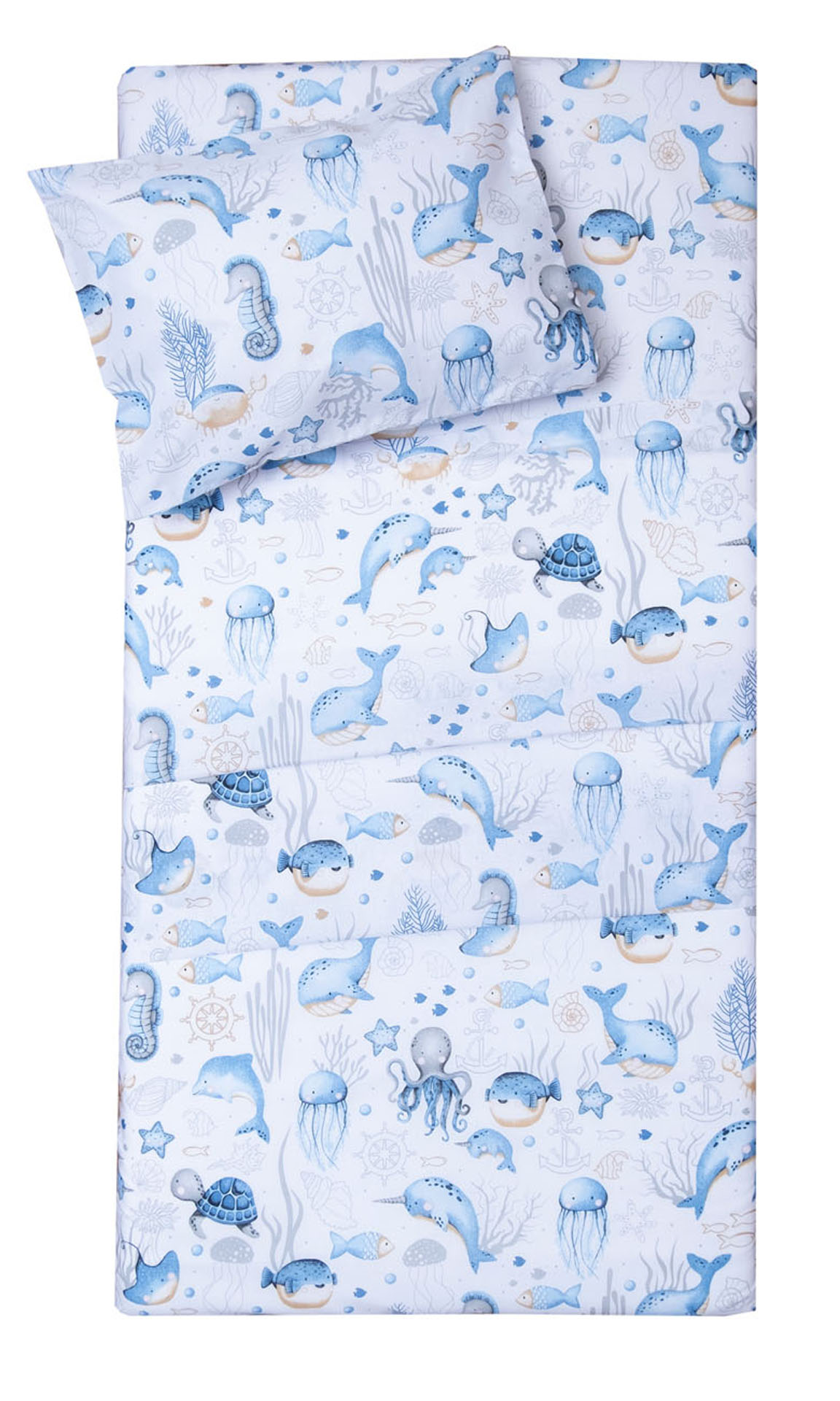 Σετ Σεντόνια Κούνιας 120x160 Βυθός  Λευκό