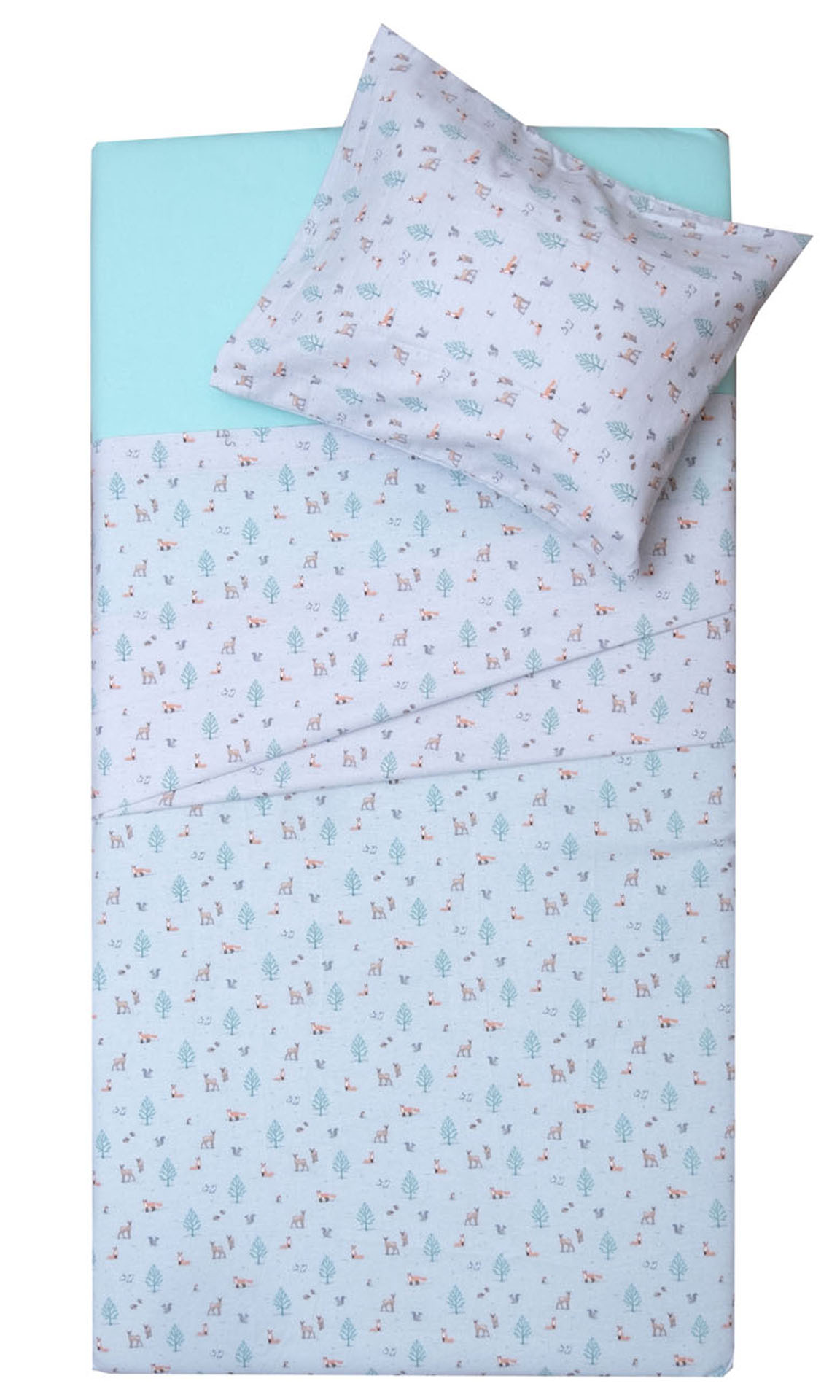 Σετ Σεντόνια Λίκνου 80x100 2644 Φανέλλα Μέντα