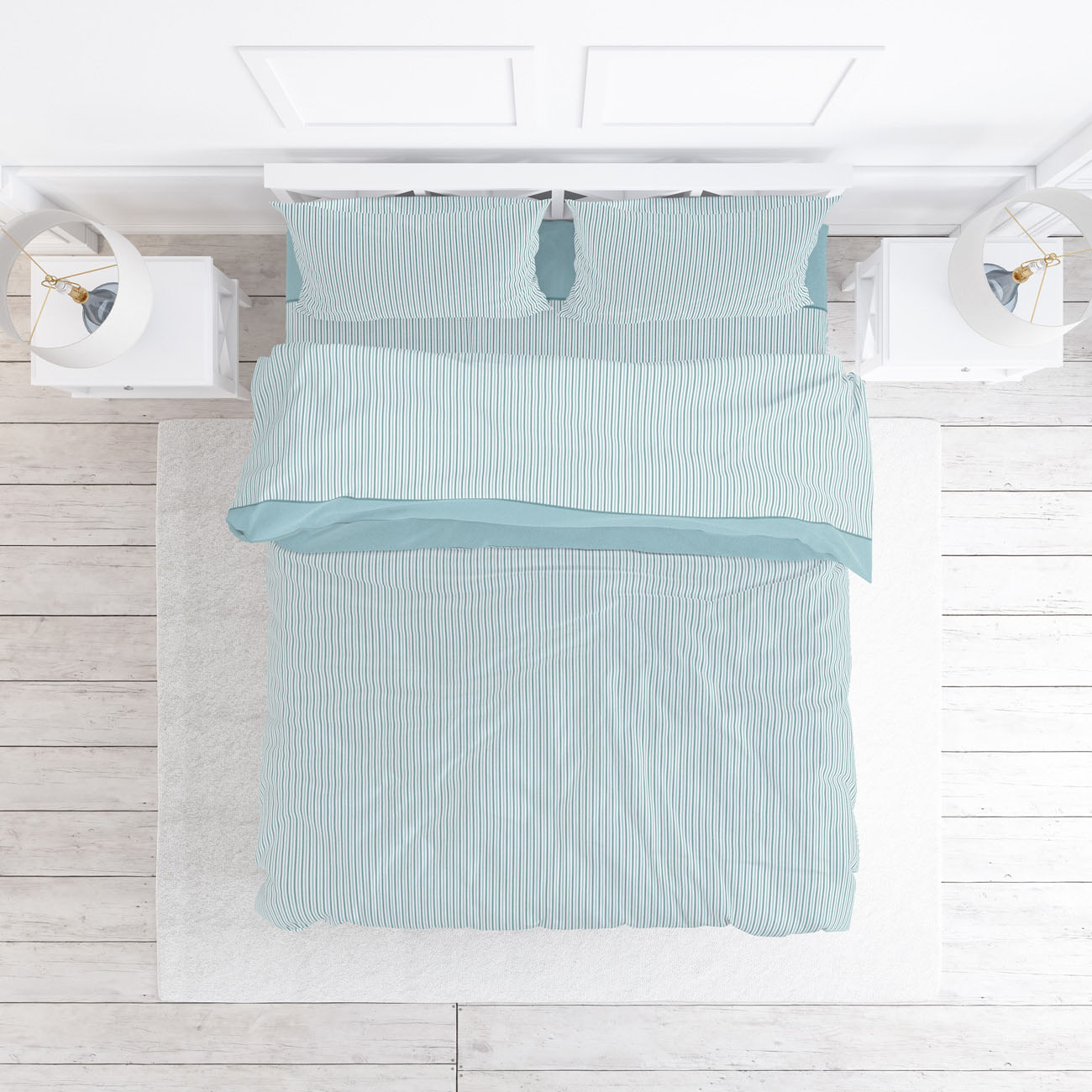 Παπλωματοθήκη Υπέρδιπλη 220x240 2554 Φανέλλα Σιέλ