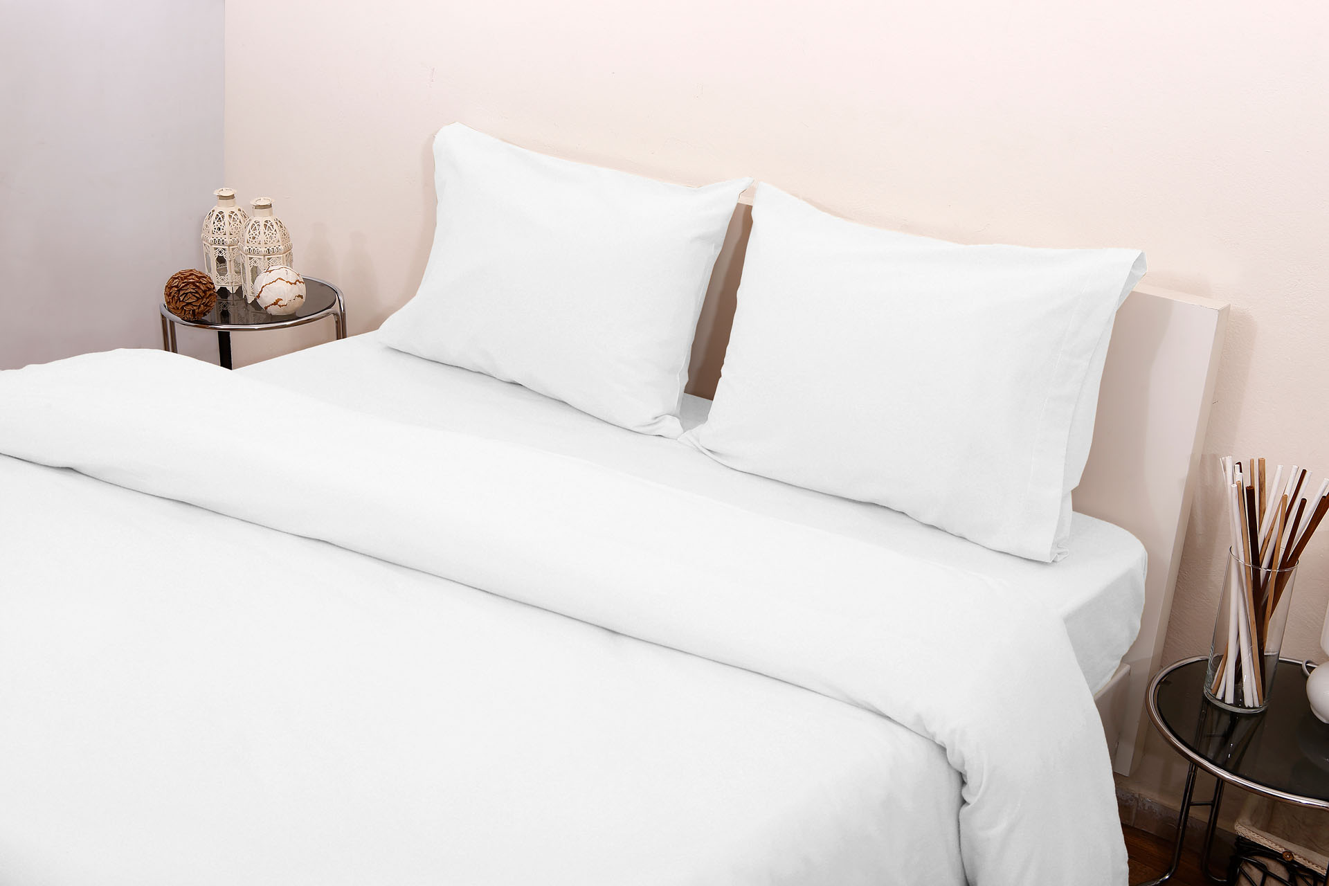 Σετ Σεντόνια Λίκνου 80x100 3100 Φανέλλα Λευκό Λευκό