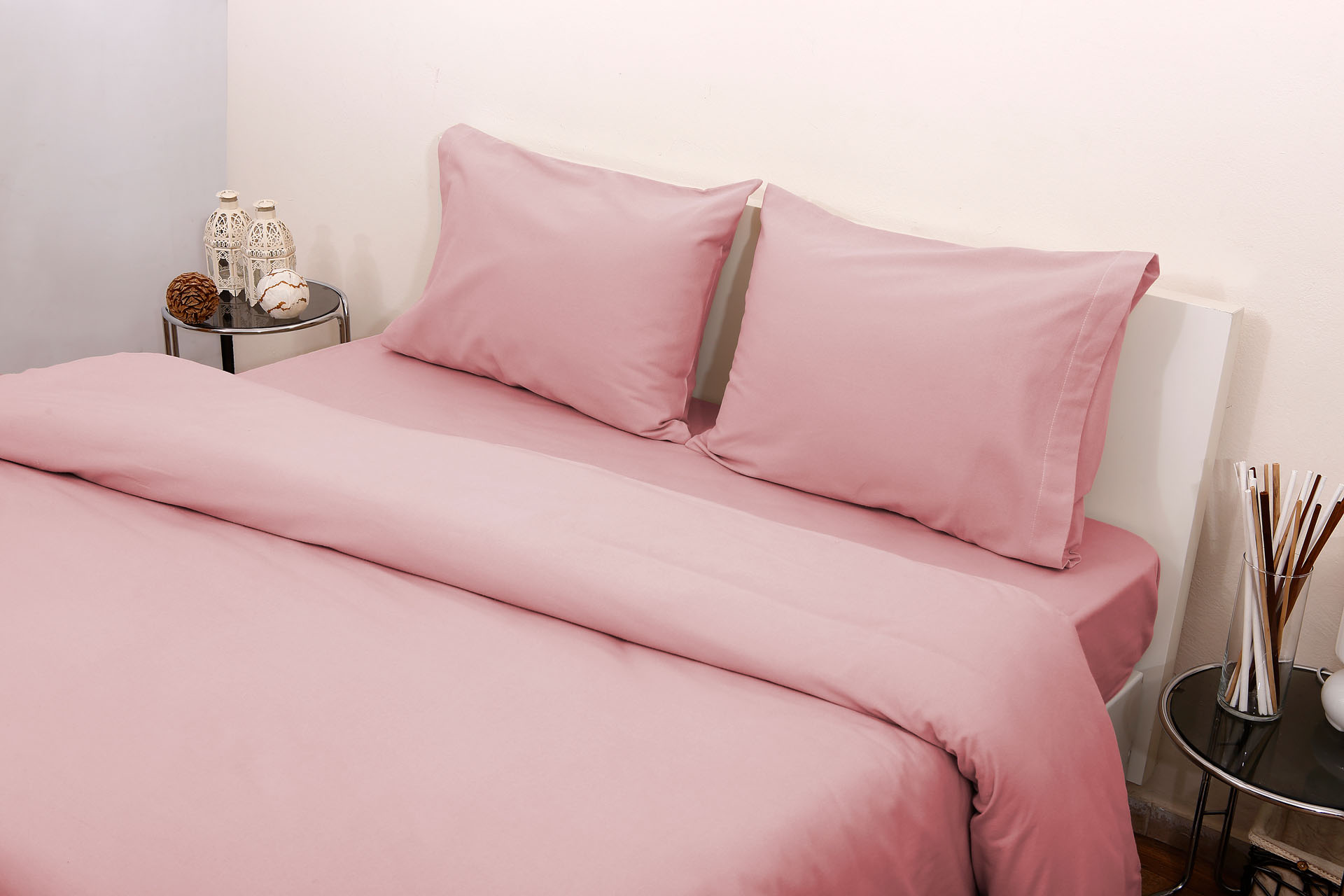 Σετ Σεντόνια Λίκνου 80x100 3100 Φανέλλα Ροζ Ροζ