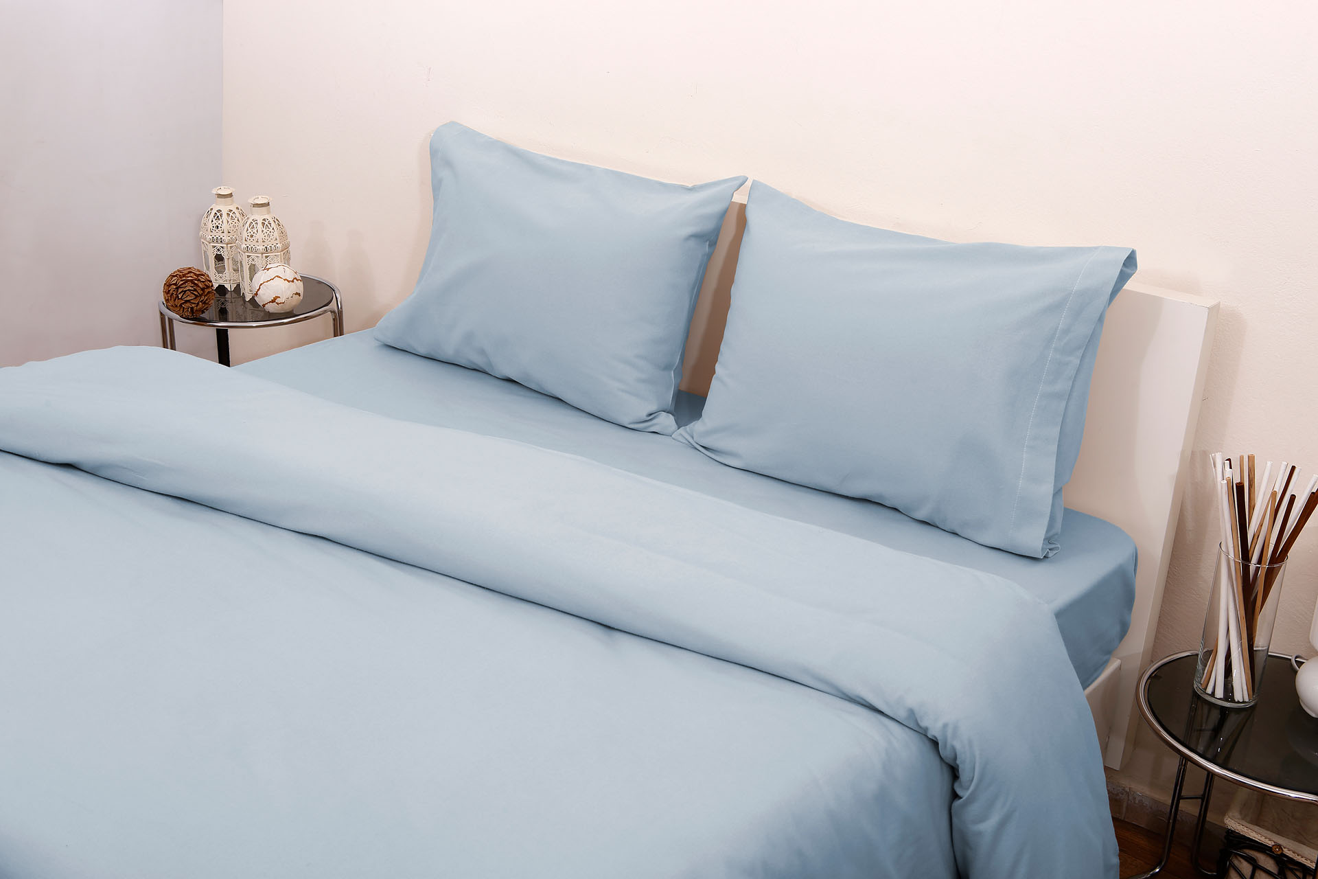 Σετ Σεντόνια Λίκνου 80x100 3100 Φανέλλα Σιέλ Σιέλ