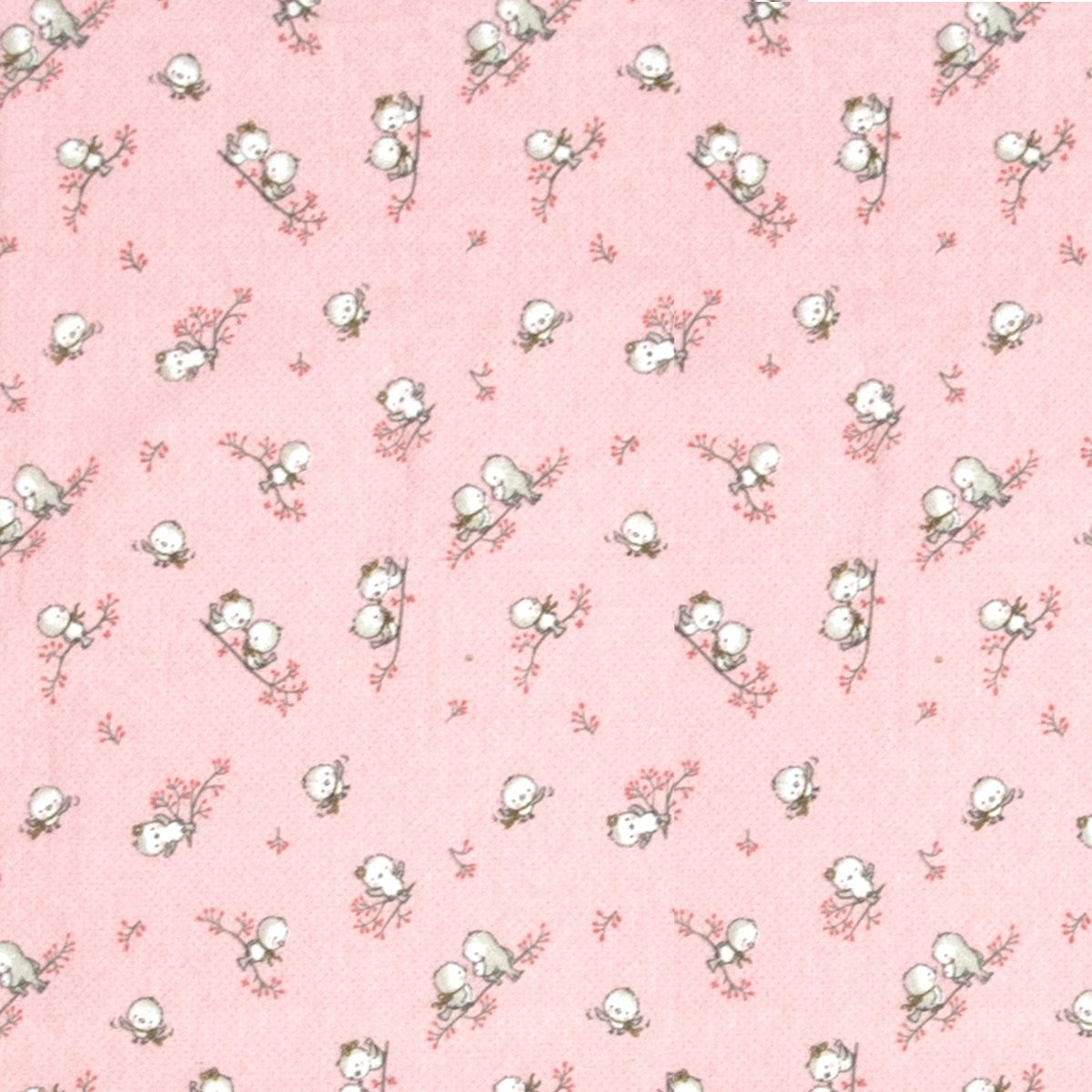 ΠΑΝΑ ΦΑΝΕΛΑ bebe Birds 15 80Χ80 Pink Flannel cotton 100%