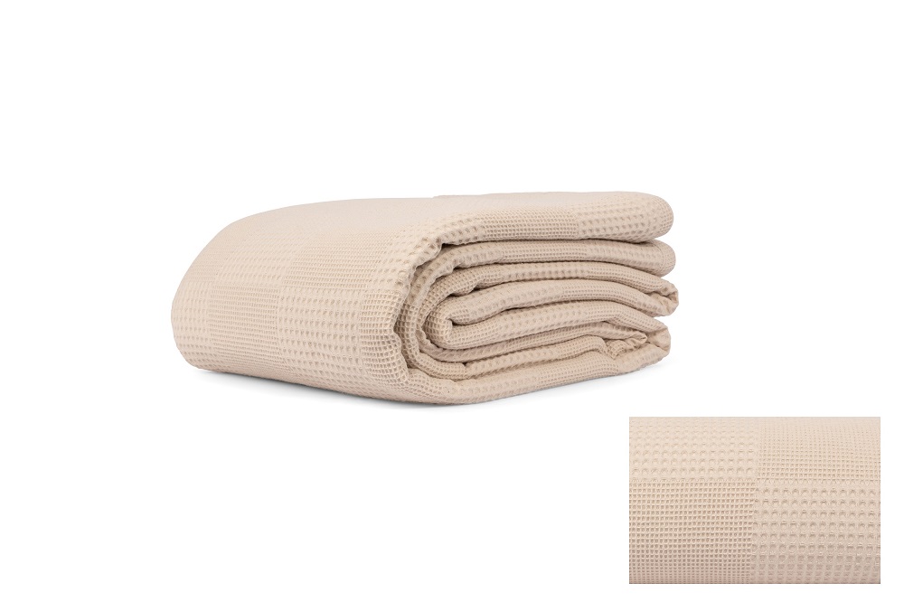Κουβέρτα Πικέ Μονή (180X240) Mcdecor Beige - MCDECOR